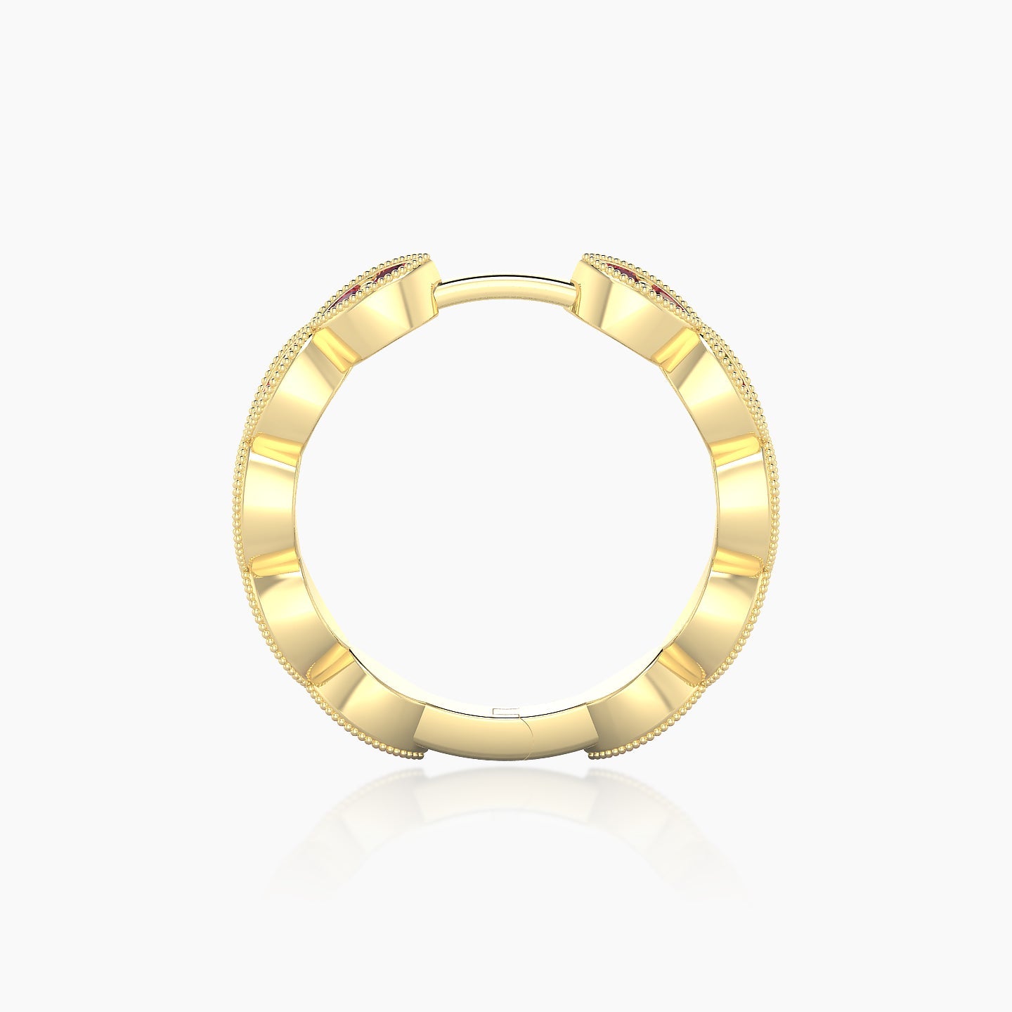 Bellona | 18k Yellow Gold 11 mm Ruby Hoop Piercing