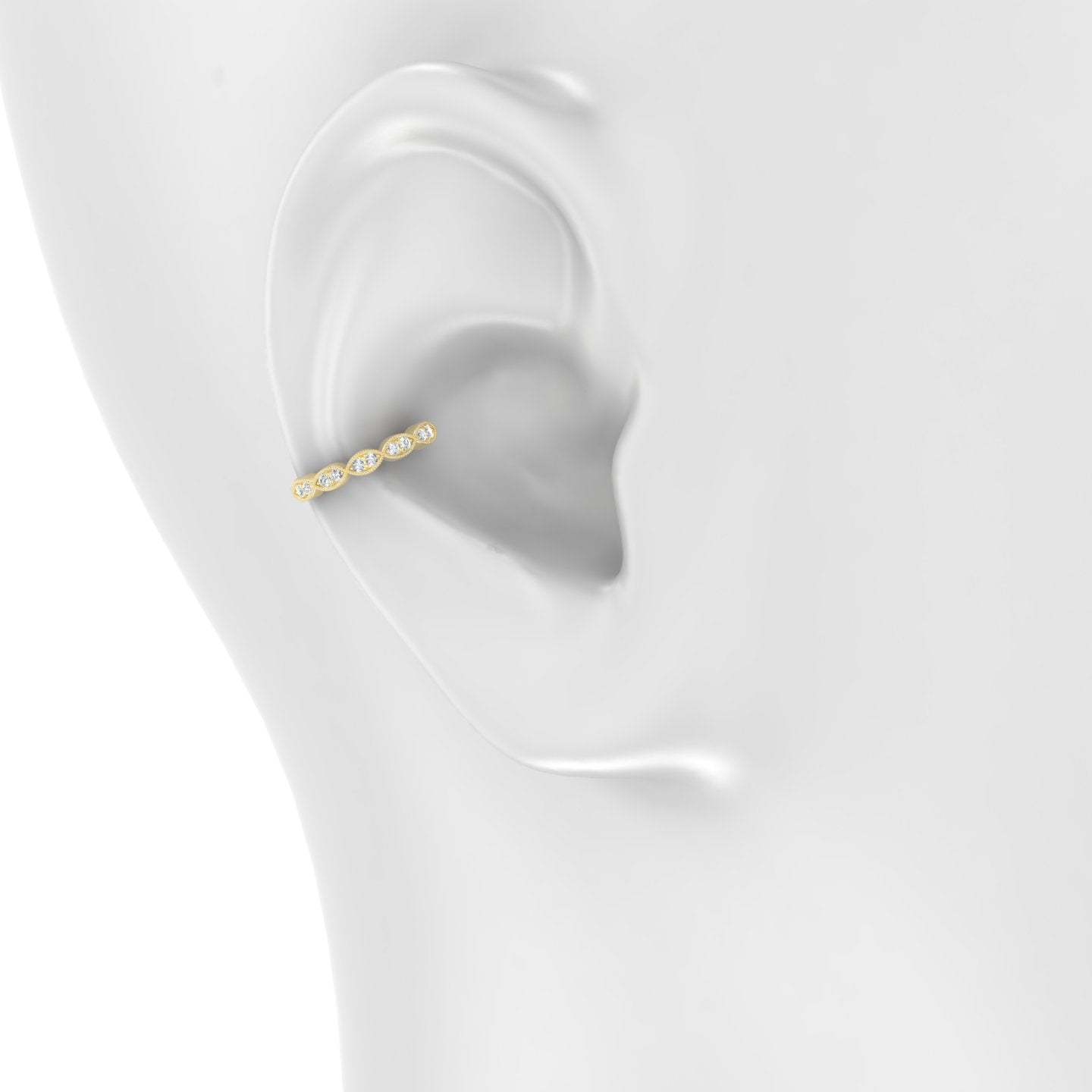 Bellona | 18k Yellow Gold 11 mm Diamond Hoop Piercing