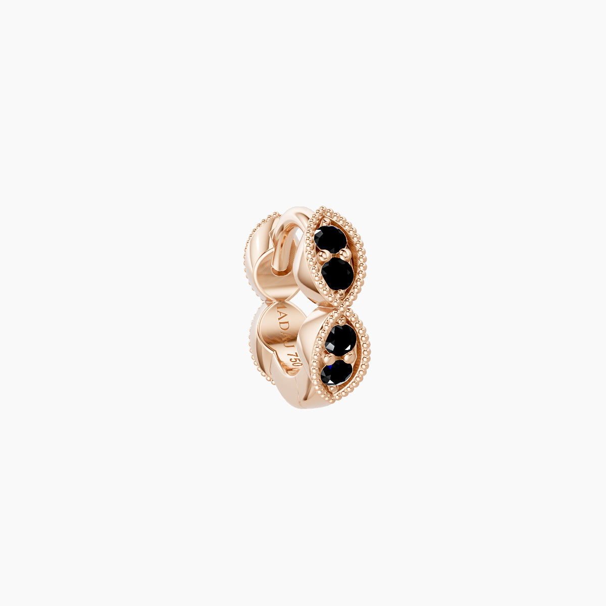 Bellona | 18k Rose Gold 5 mm Black Diamond Hoop Piercing