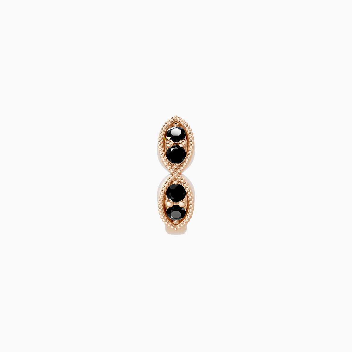 Bellona | 18k Rose Gold 5 mm Black Diamond Hoop Piercing