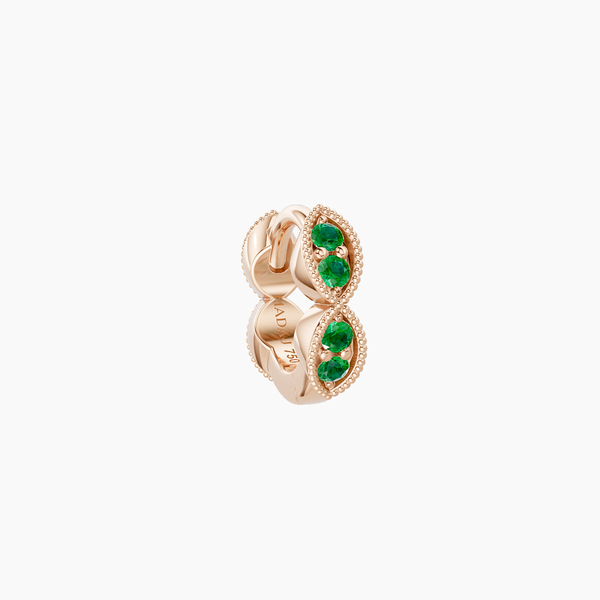Bellona | 18k Rose Gold 5 mm Emerald Hoop Piercing