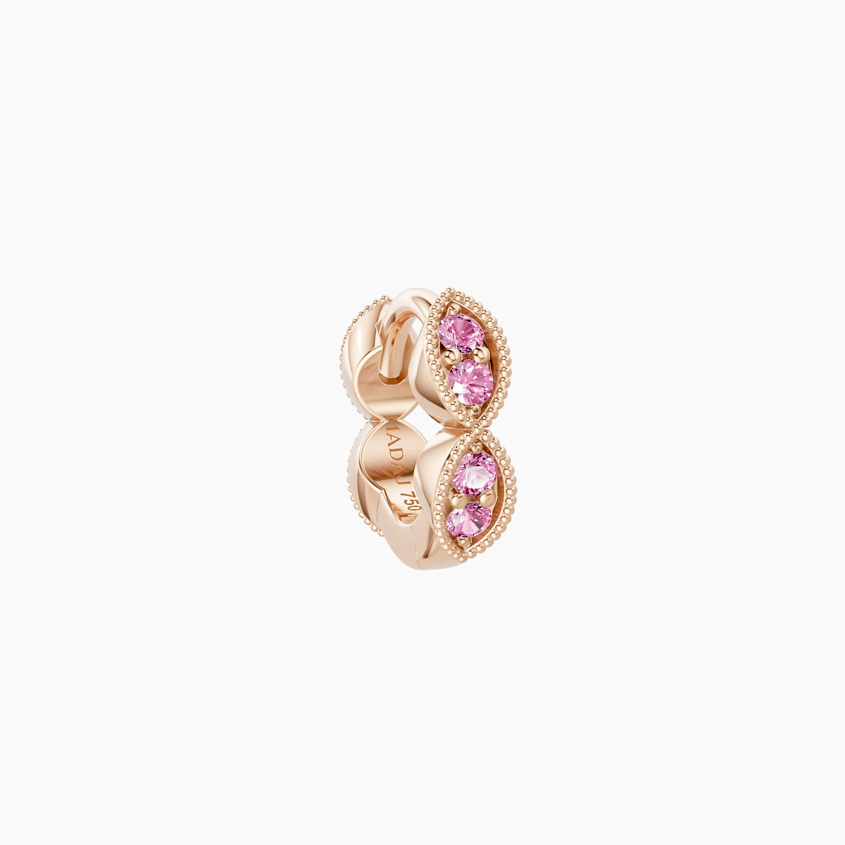 Bellona | 18k Rose Gold 5 mm Pink Sapphire Hoop Piercing