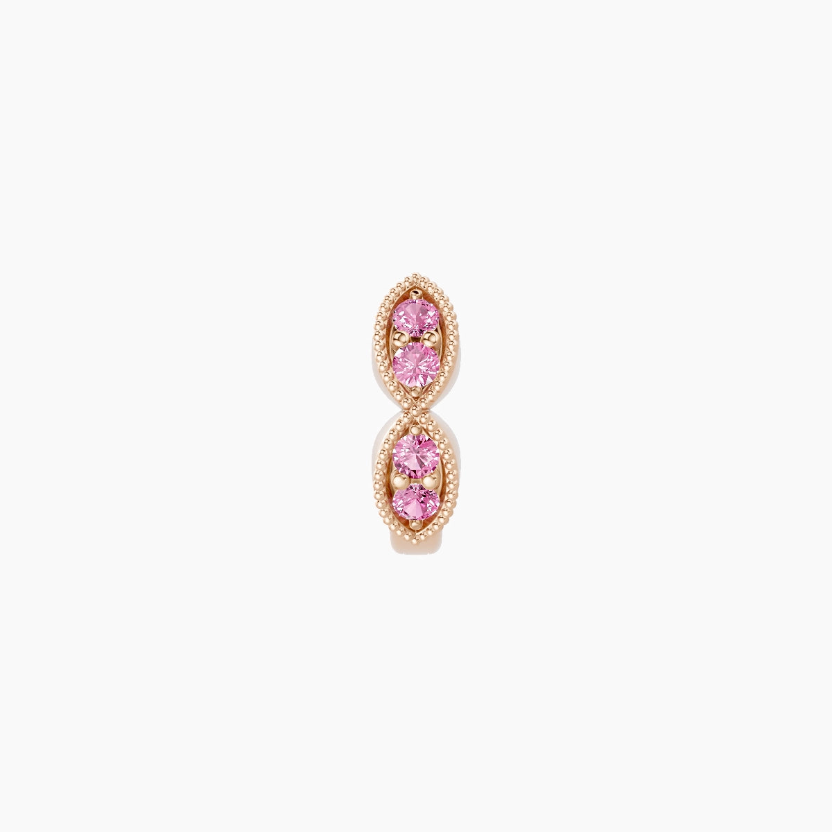 Bellona | 18k Rose Gold 5 mm Pink Sapphire Hoop Piercing
