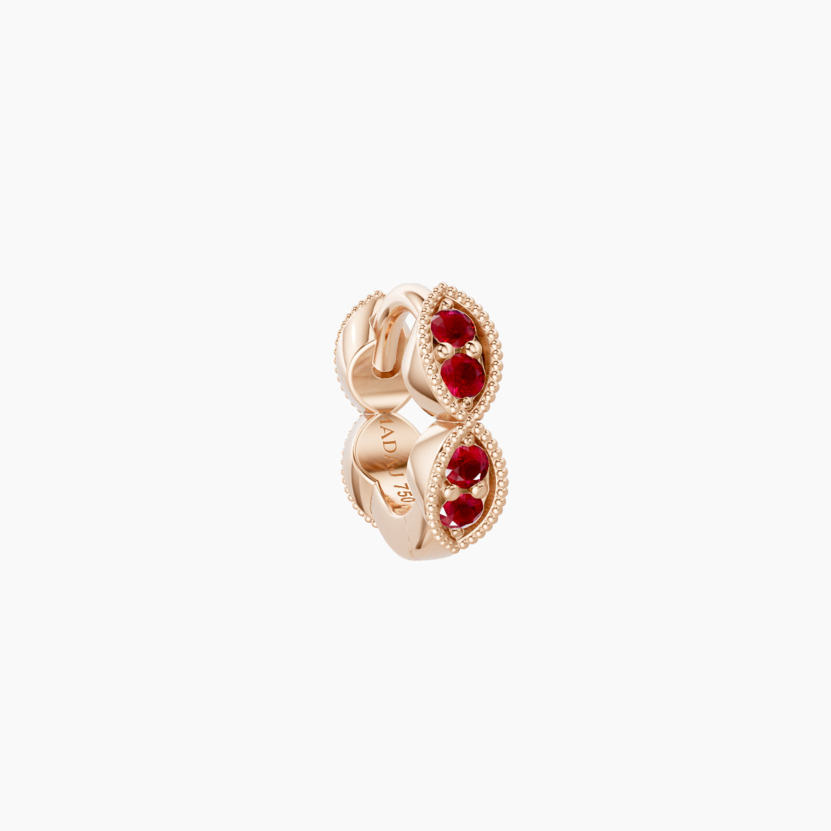 Bellona | 18k Rose Gold 5 mm Ruby Hoop Piercing