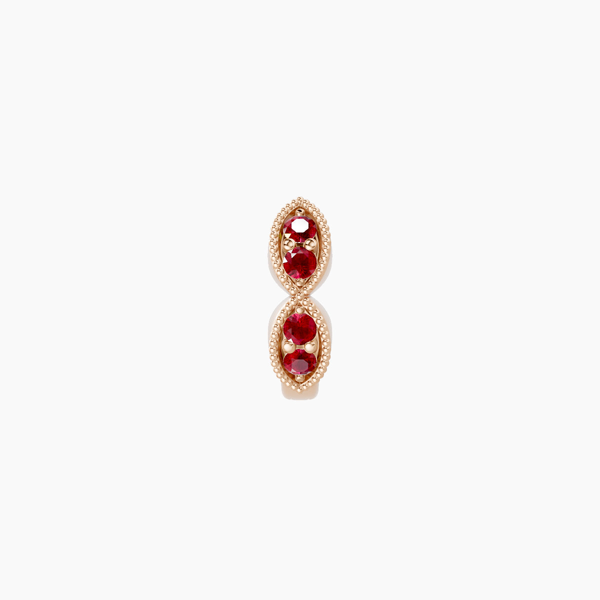 Bellona | 18k Rose Gold 5 mm Ruby Hoop Piercing