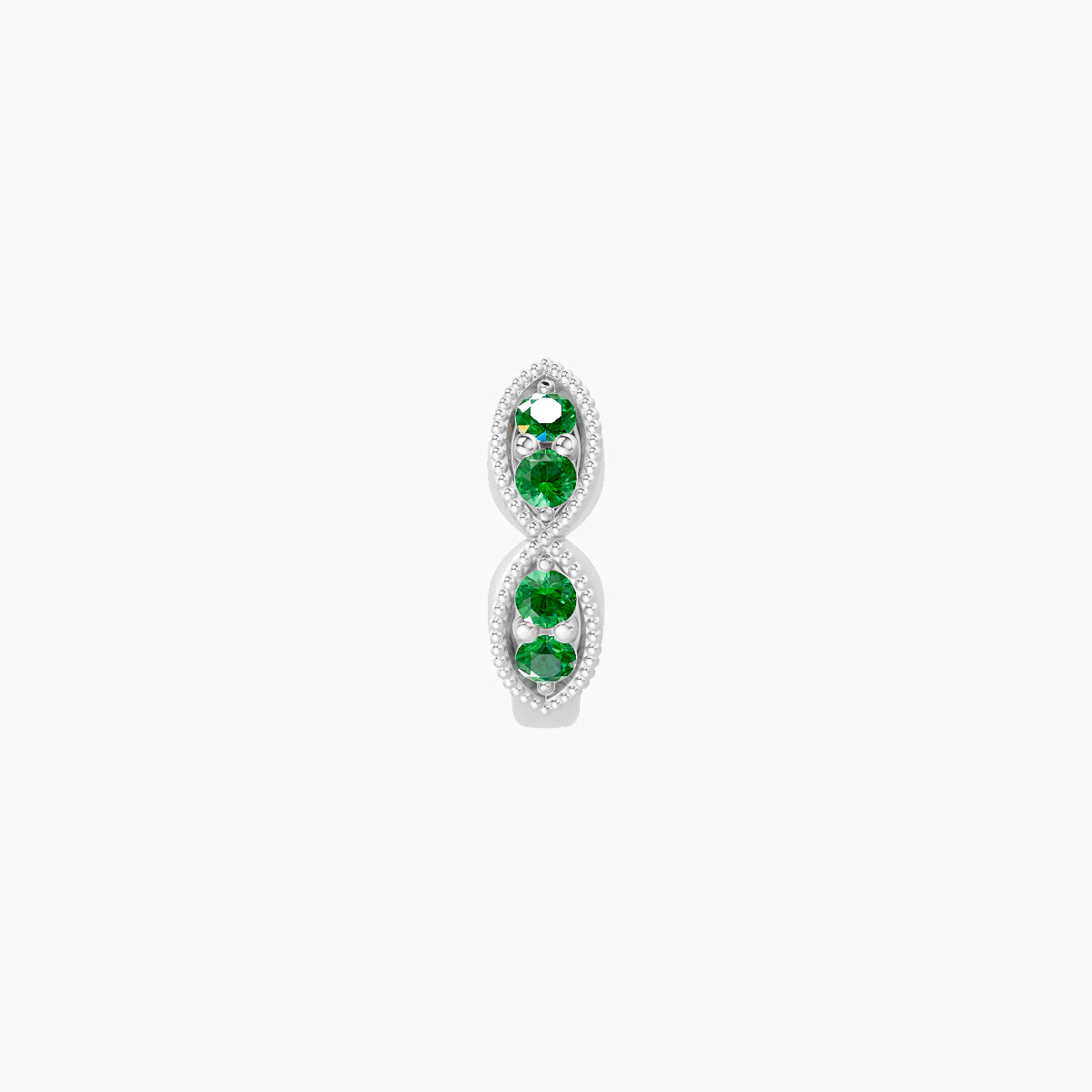 Bellona | 18k White Gold 5 mm Emerald Hoop Piercing