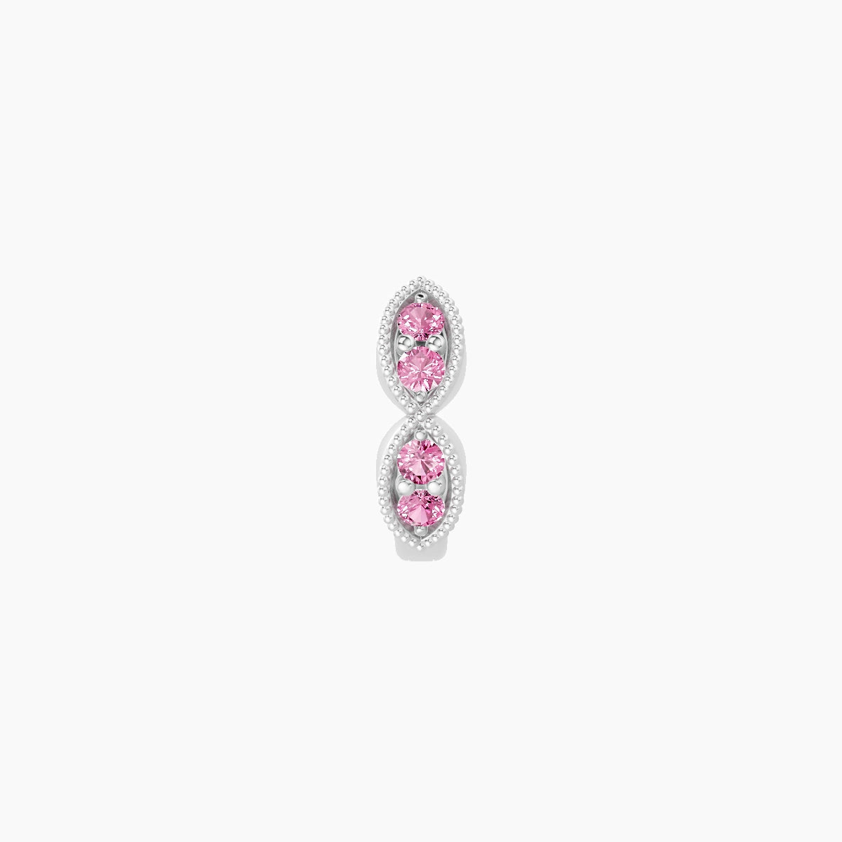 Bellona | 18k White Gold 5 mm Pink Sapphire Hoop Piercing
