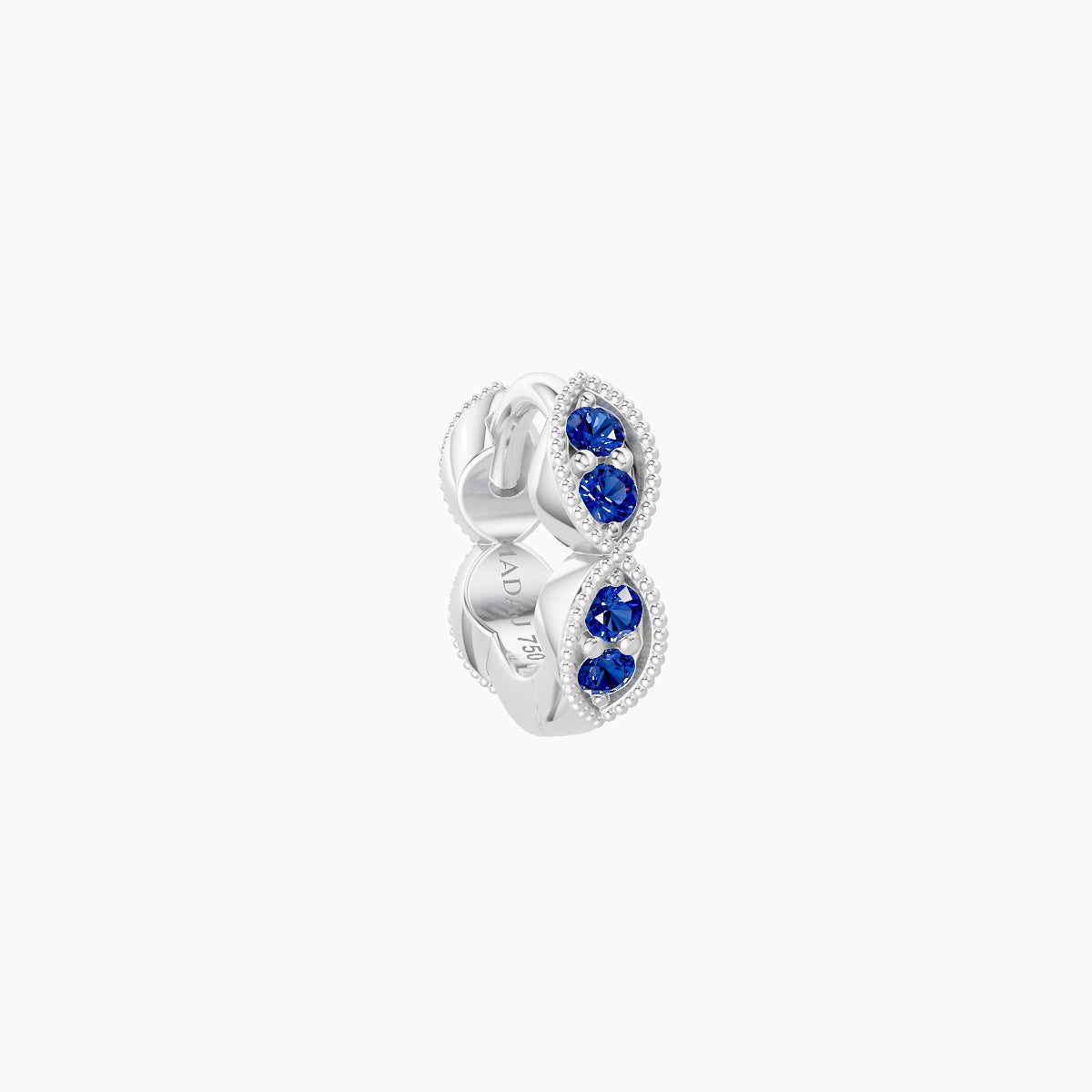 Bellona | 18k White Gold 5 mm Sapphire Hoop Piercing