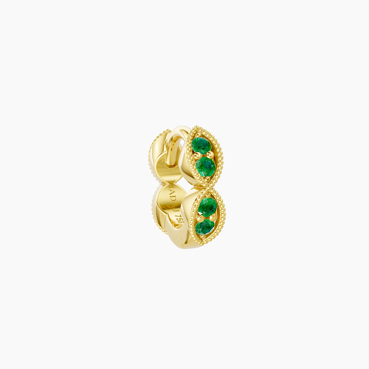 Bellona | 18k Yellow Gold 5 mm Emerald Hoop Piercing