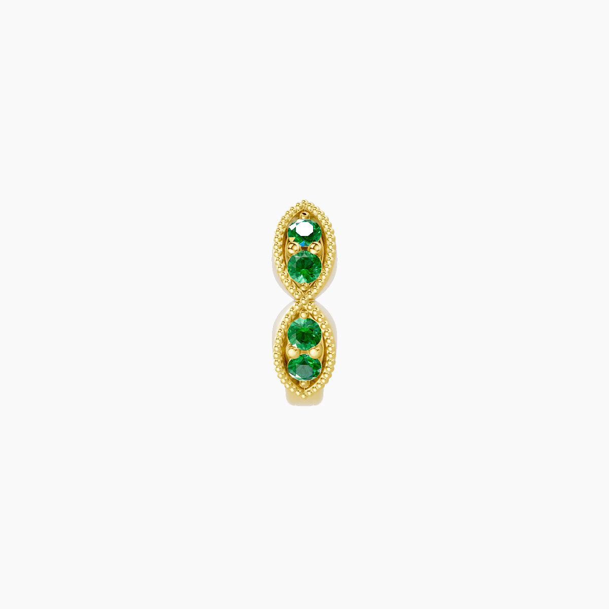 Bellona | 18k Yellow Gold 5 mm Emerald Hoop Piercing