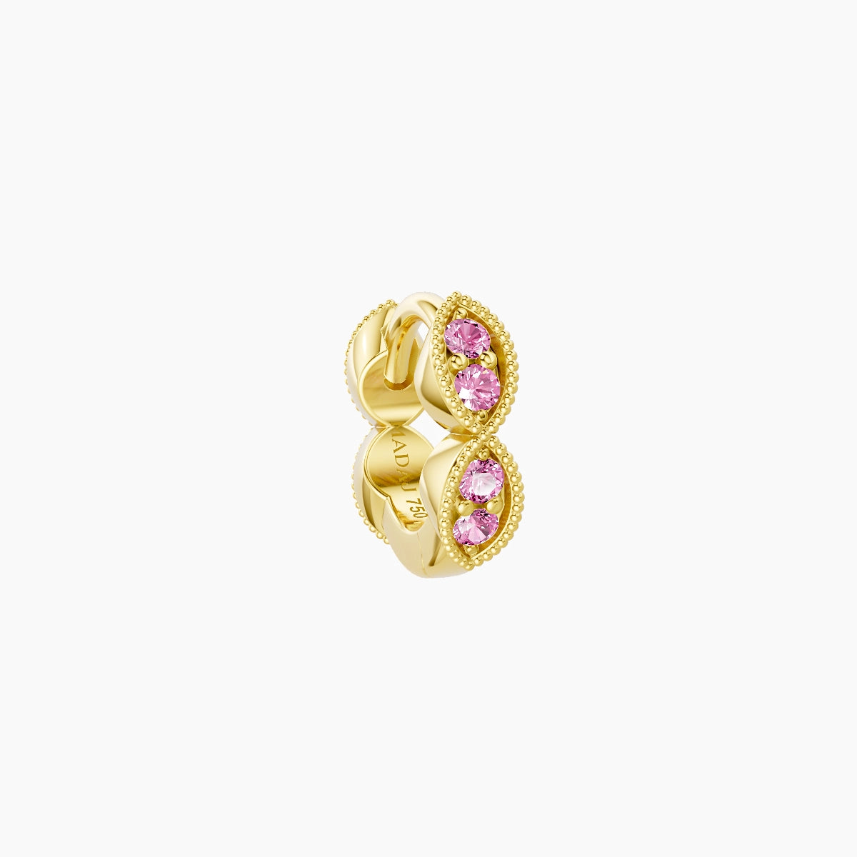 Bellona | 18k Yellow Gold 5 mm Pink Sapphire Hoop Piercing