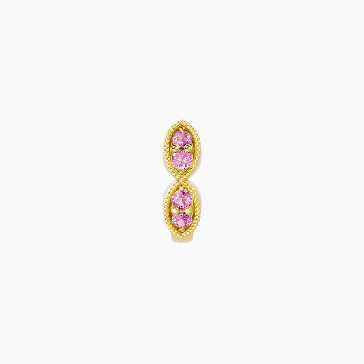 Bellona | 18k Yellow Gold 5 mm Pink Sapphire Hoop Piercing