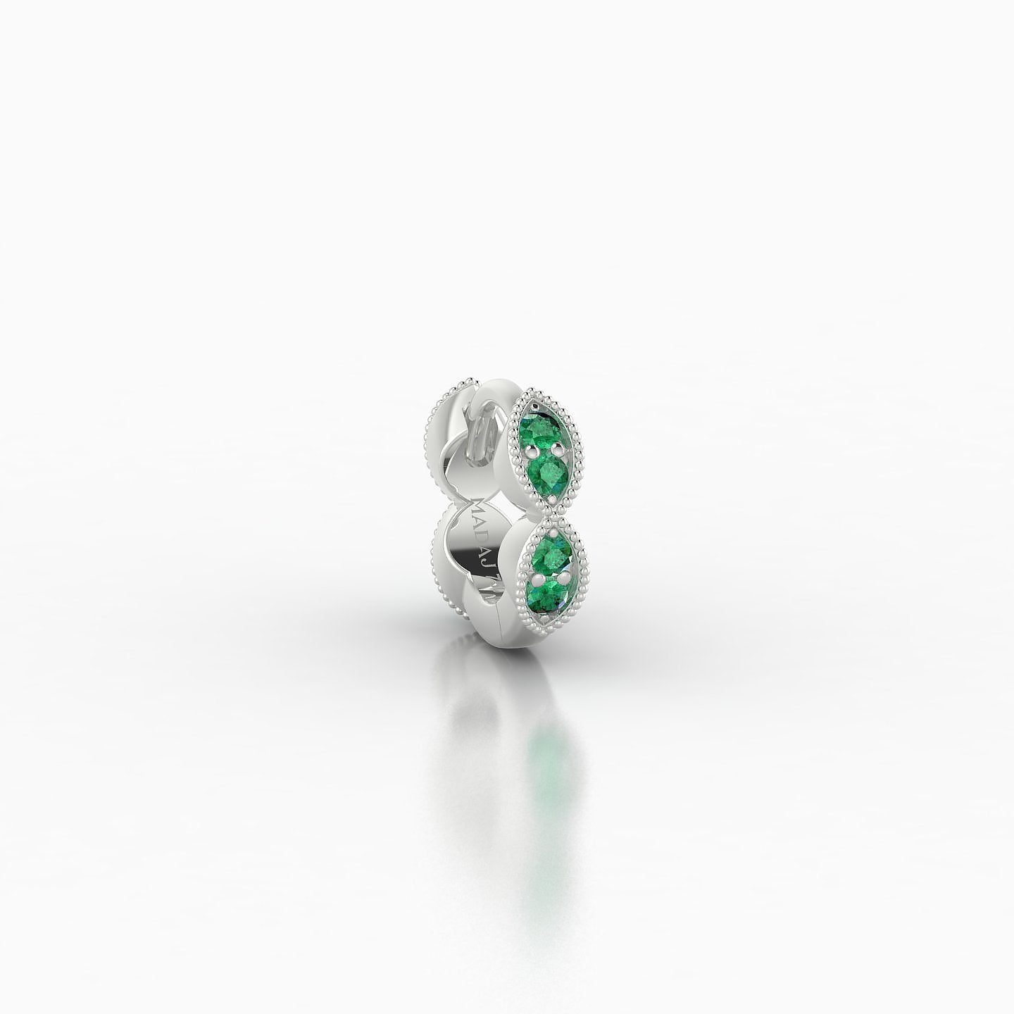 Bellona | 18k White Gold 5 mm Emerald Hoop Piercing