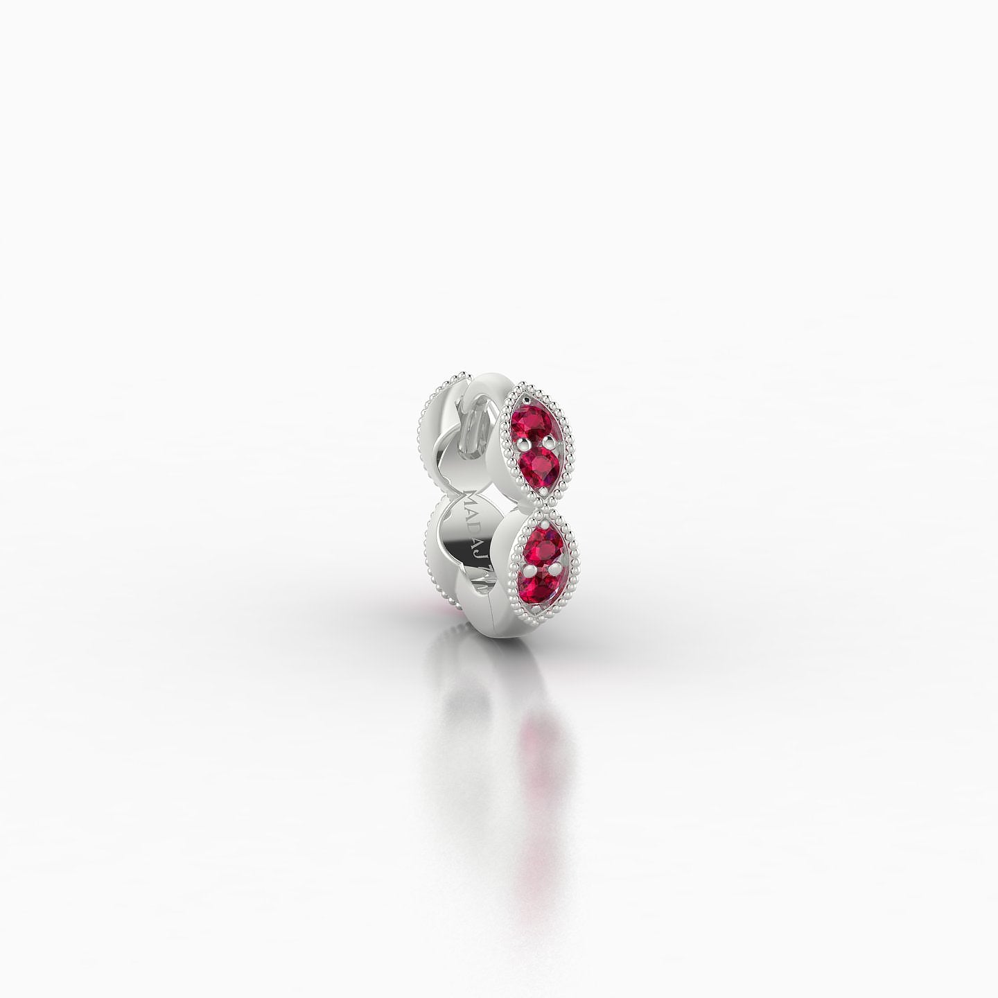 Bellona | 18k White Gold 5 mm Ruby Hoop Piercing