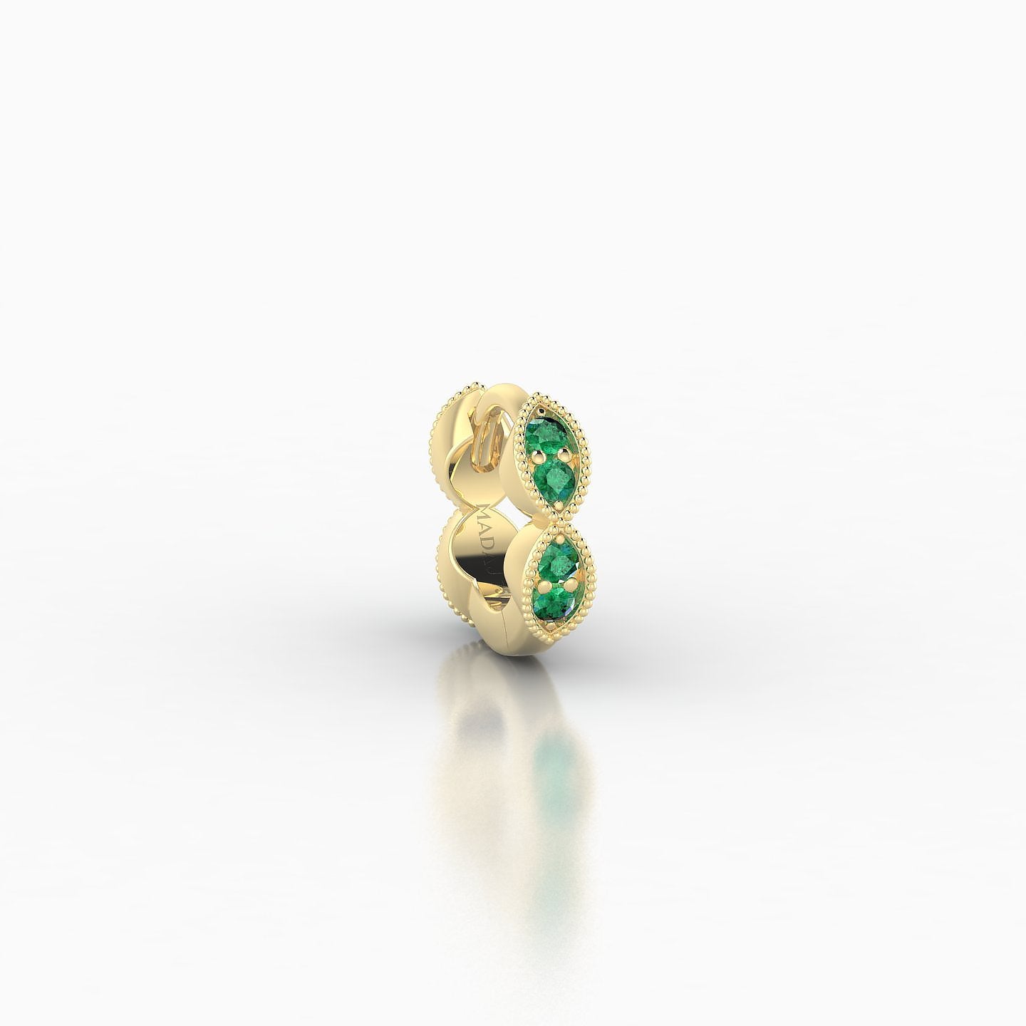 Bellona | 18k Yellow Gold 5 mm Emerald Hoop Piercing