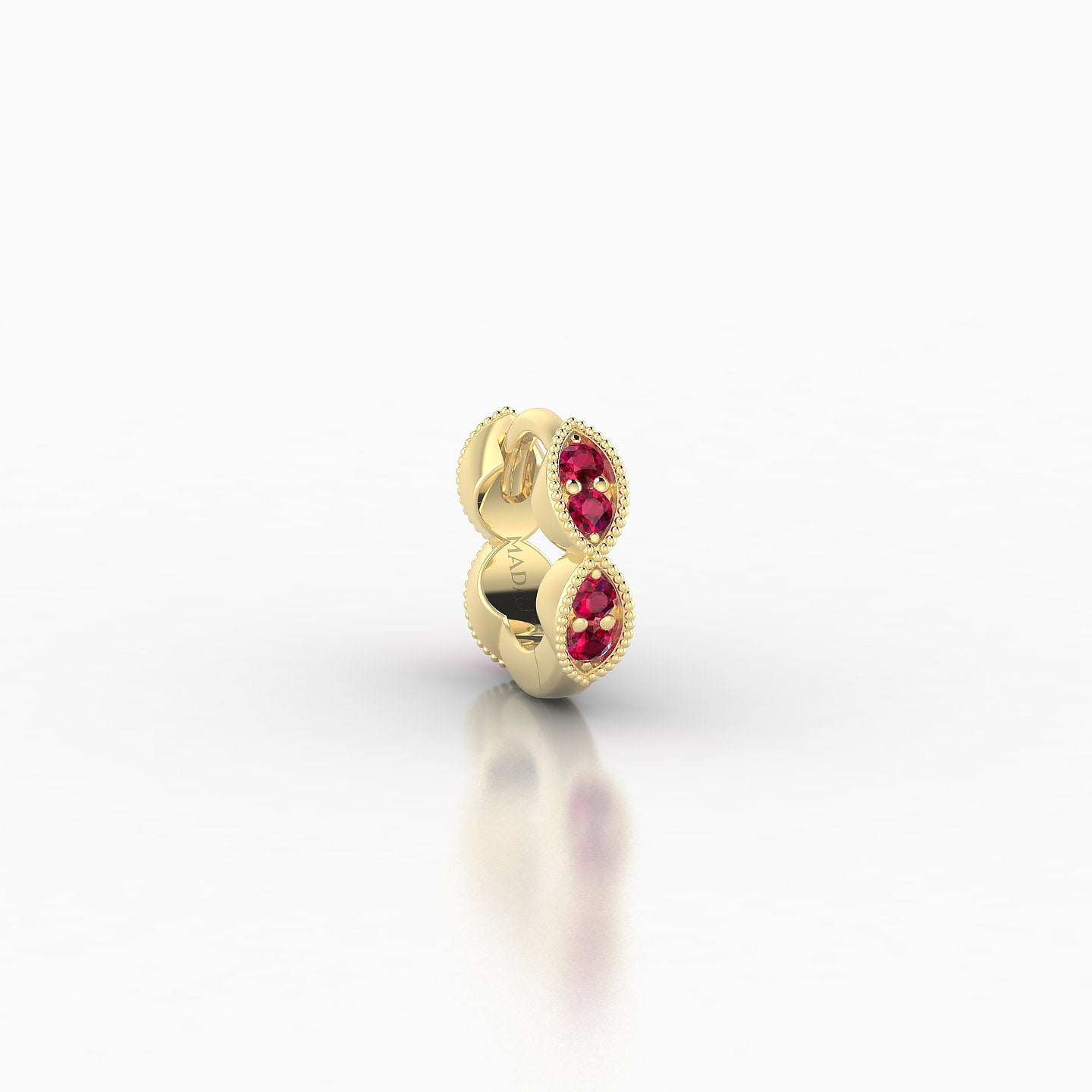 Bellona | 18k Yellow Gold 5 mm Ruby Hoop Piercing