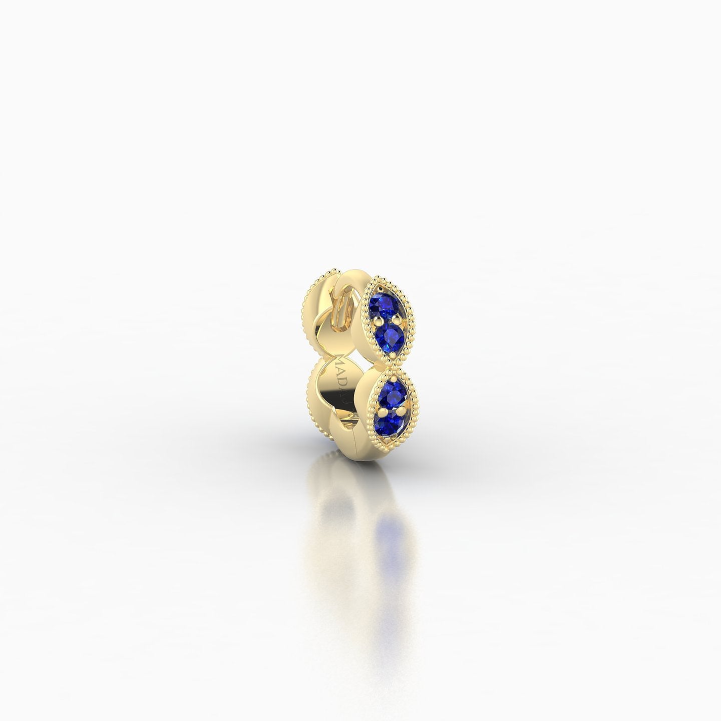 Bellona | 18k Yellow Gold 5 mm Sapphire Hoop Piercing