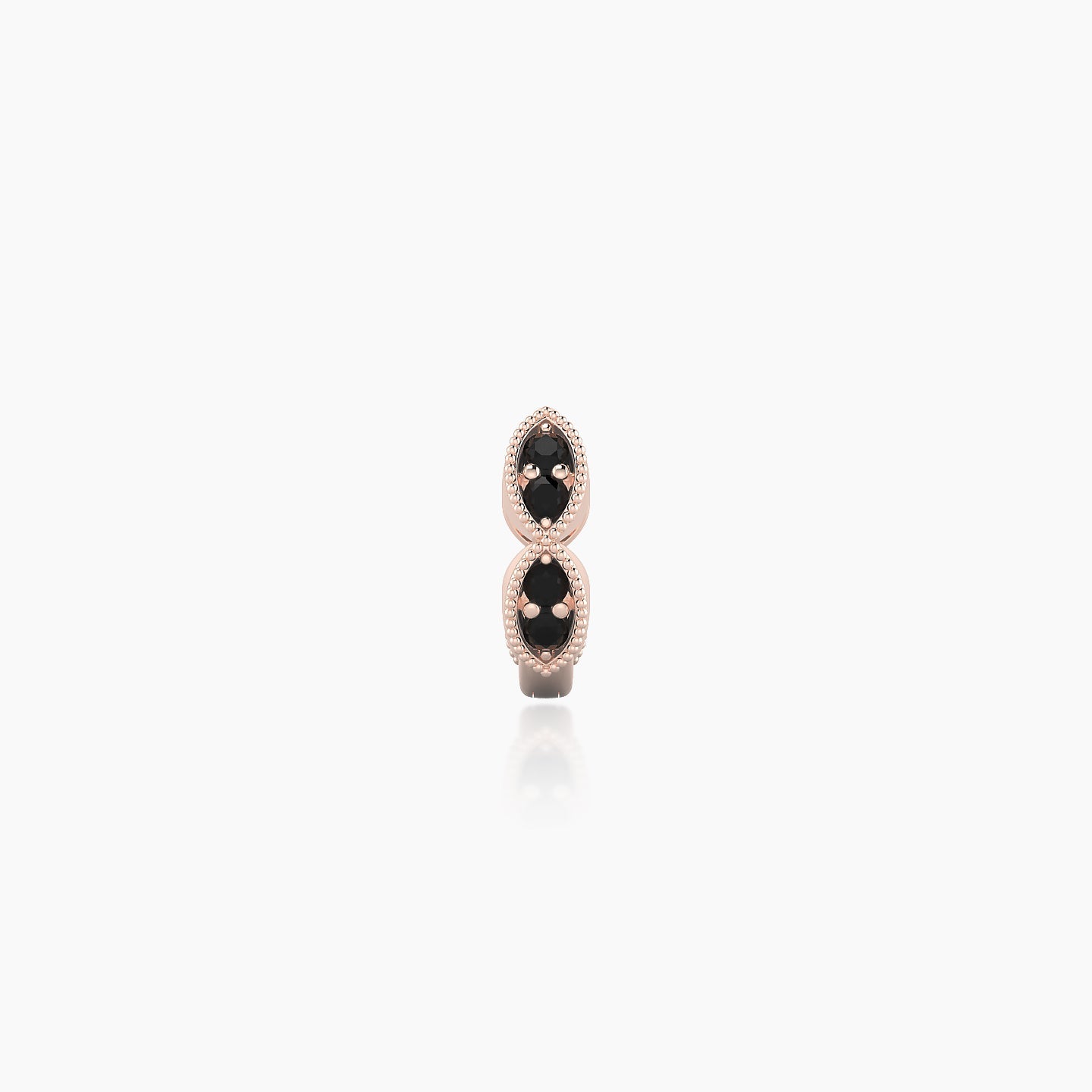 Bellona | 18k Rose Gold 5 mm Black Diamond Hoop Piercing