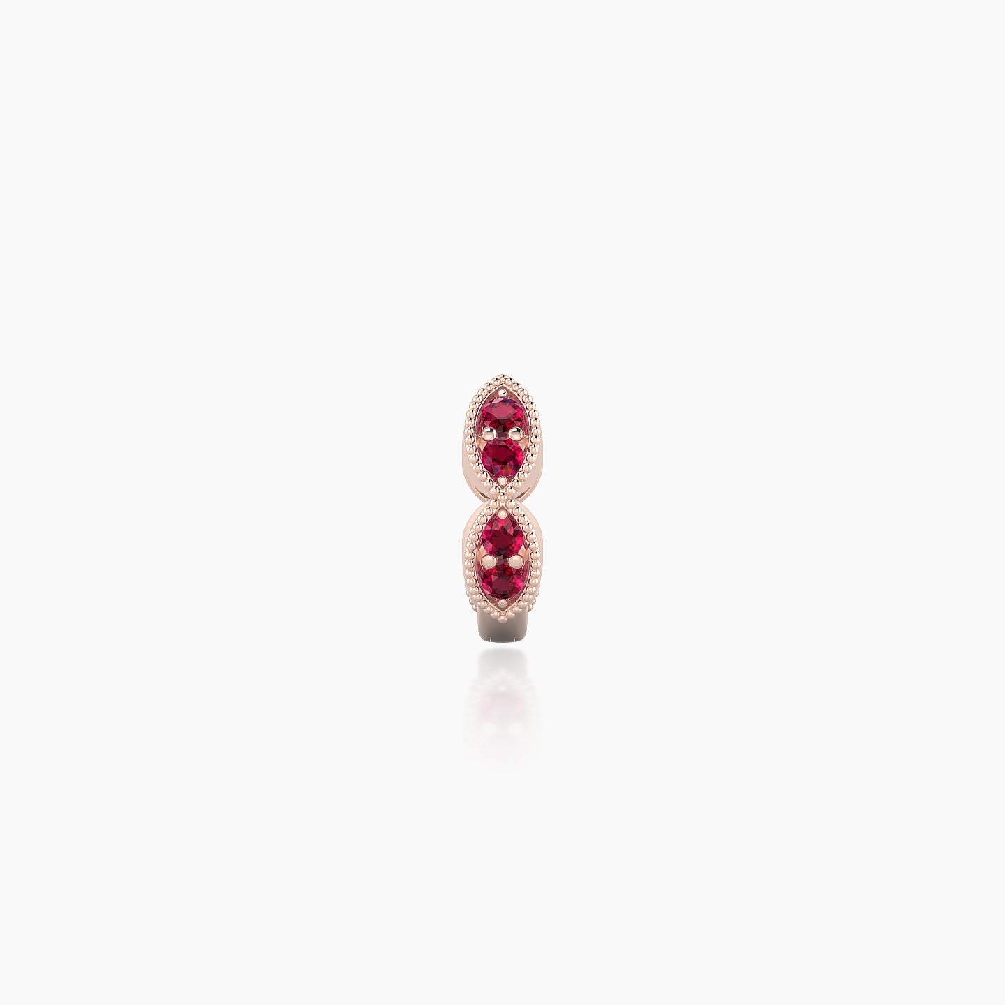 Bellona | 18k Rose Gold 5 mm Ruby Hoop Piercing