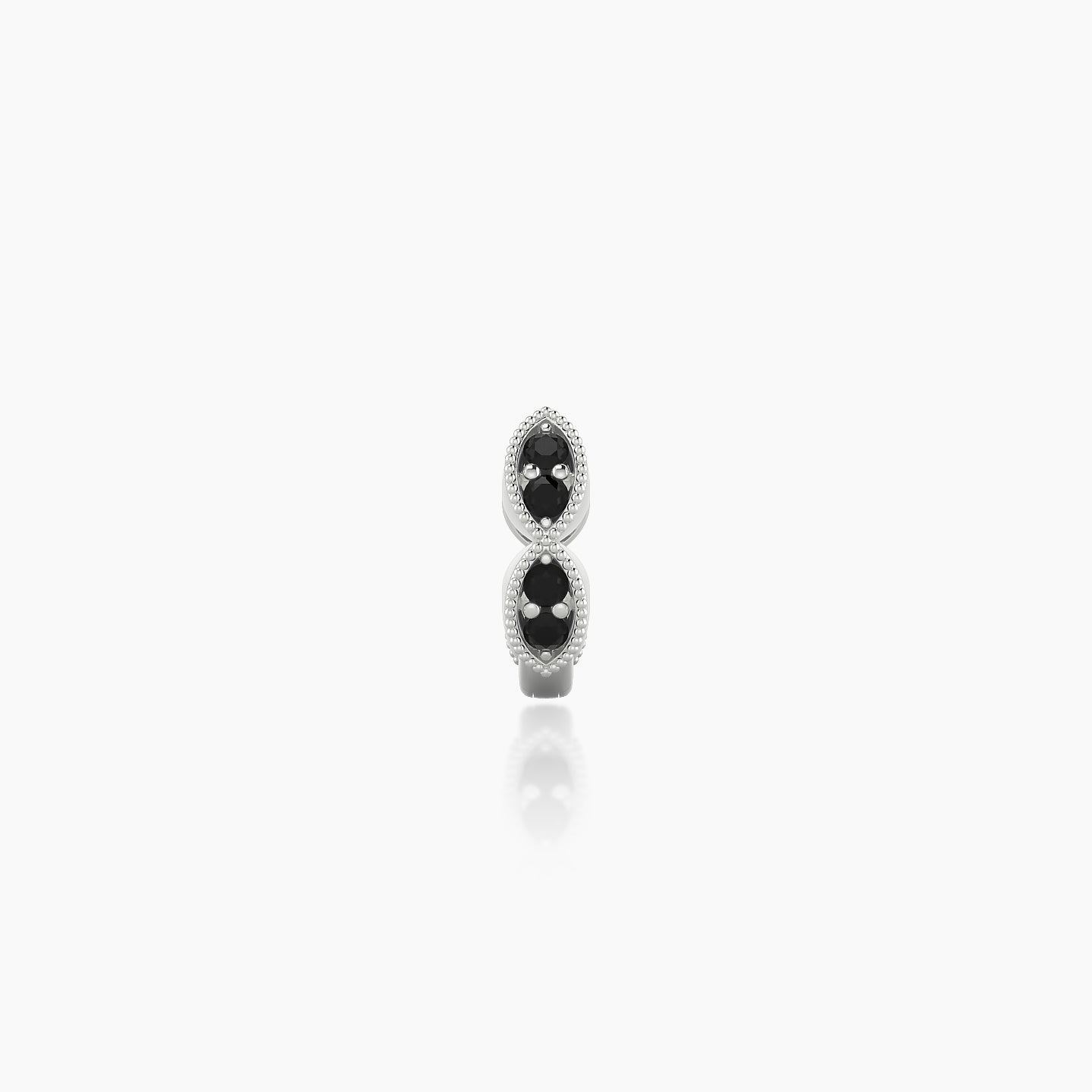 Bellona | 18k White Gold 5 mm Black Diamond Hoop Piercing