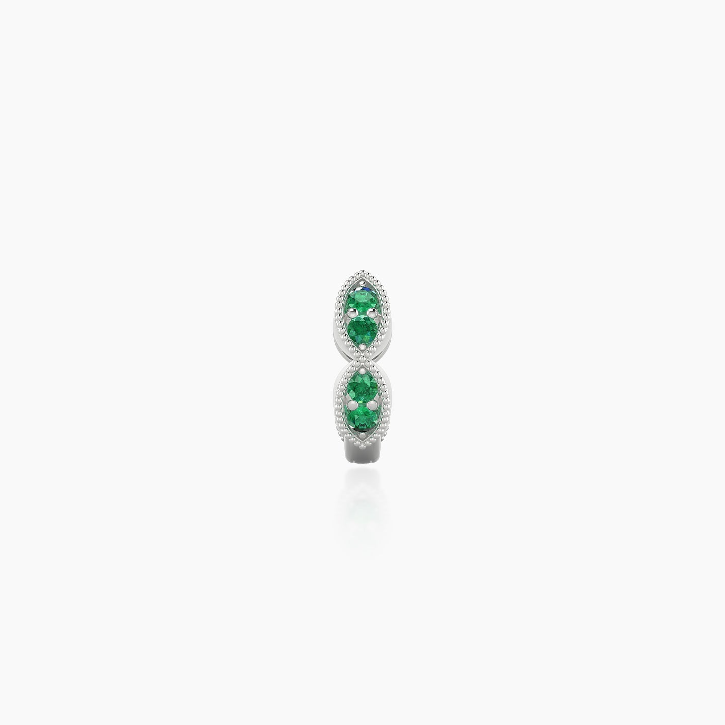 Bellona | 18k White Gold 5 mm Emerald Hoop Piercing