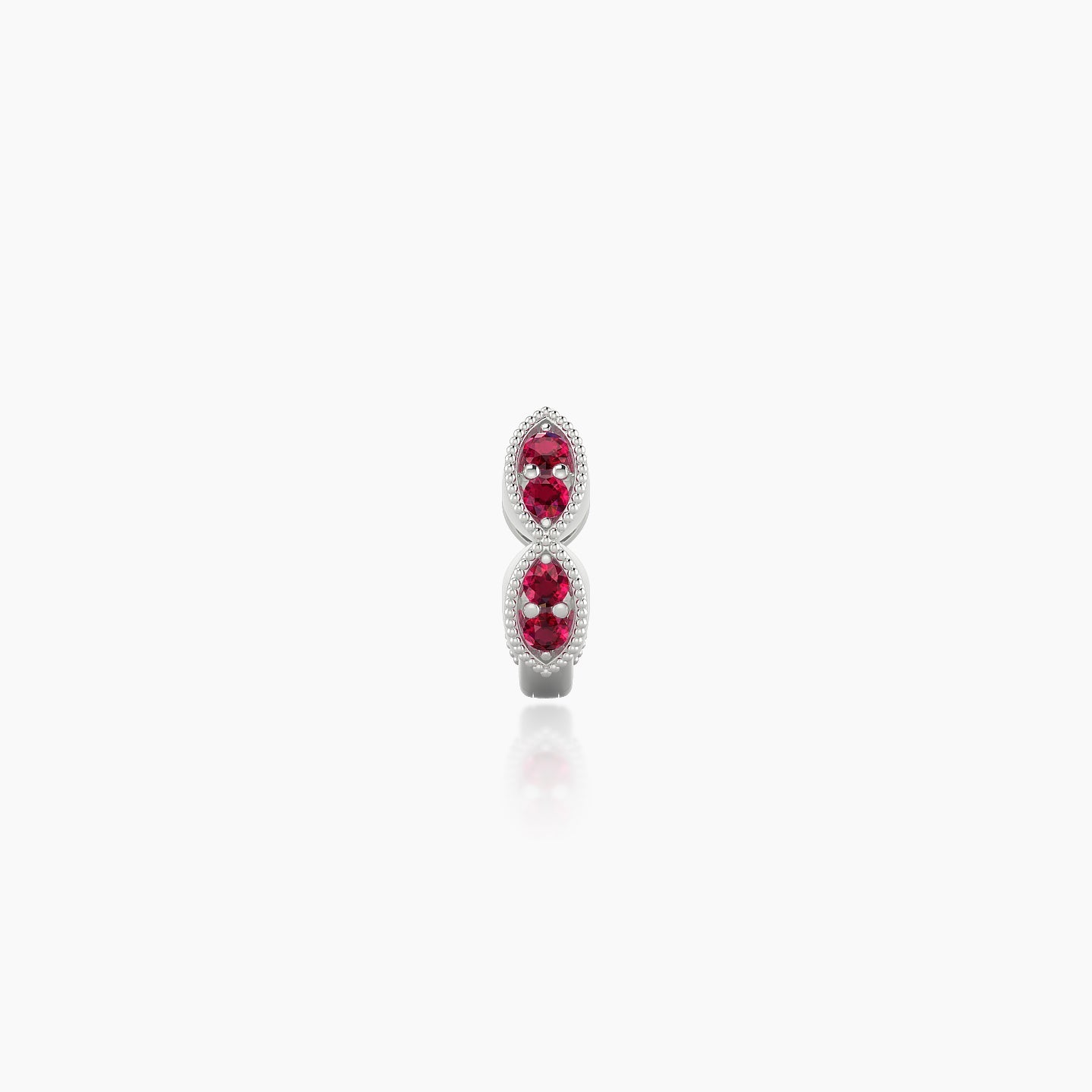 Bellona | 18k White Gold 5 mm Ruby Hoop Piercing