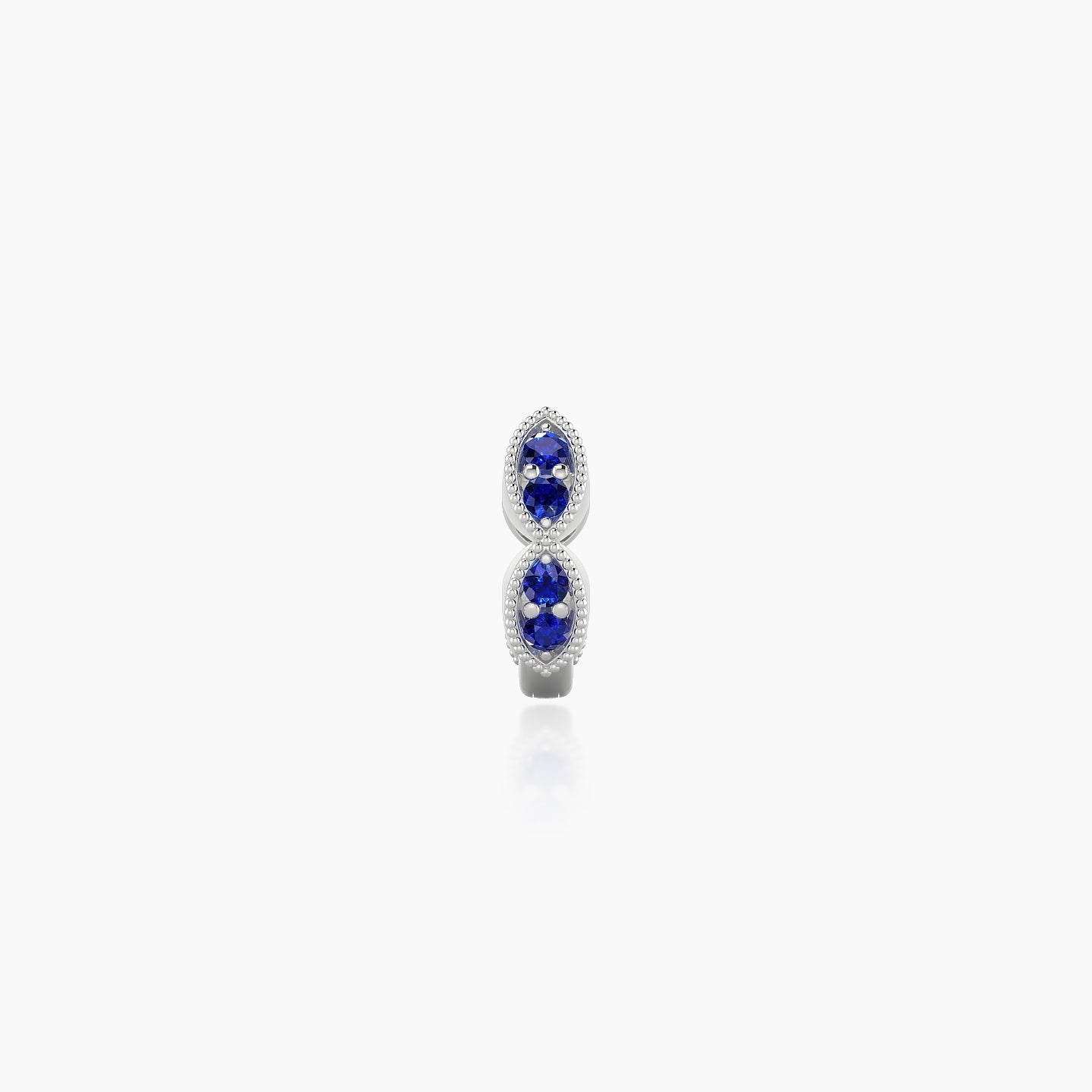 Bellona | 18k White Gold 5 mm Sapphire Hoop Piercing