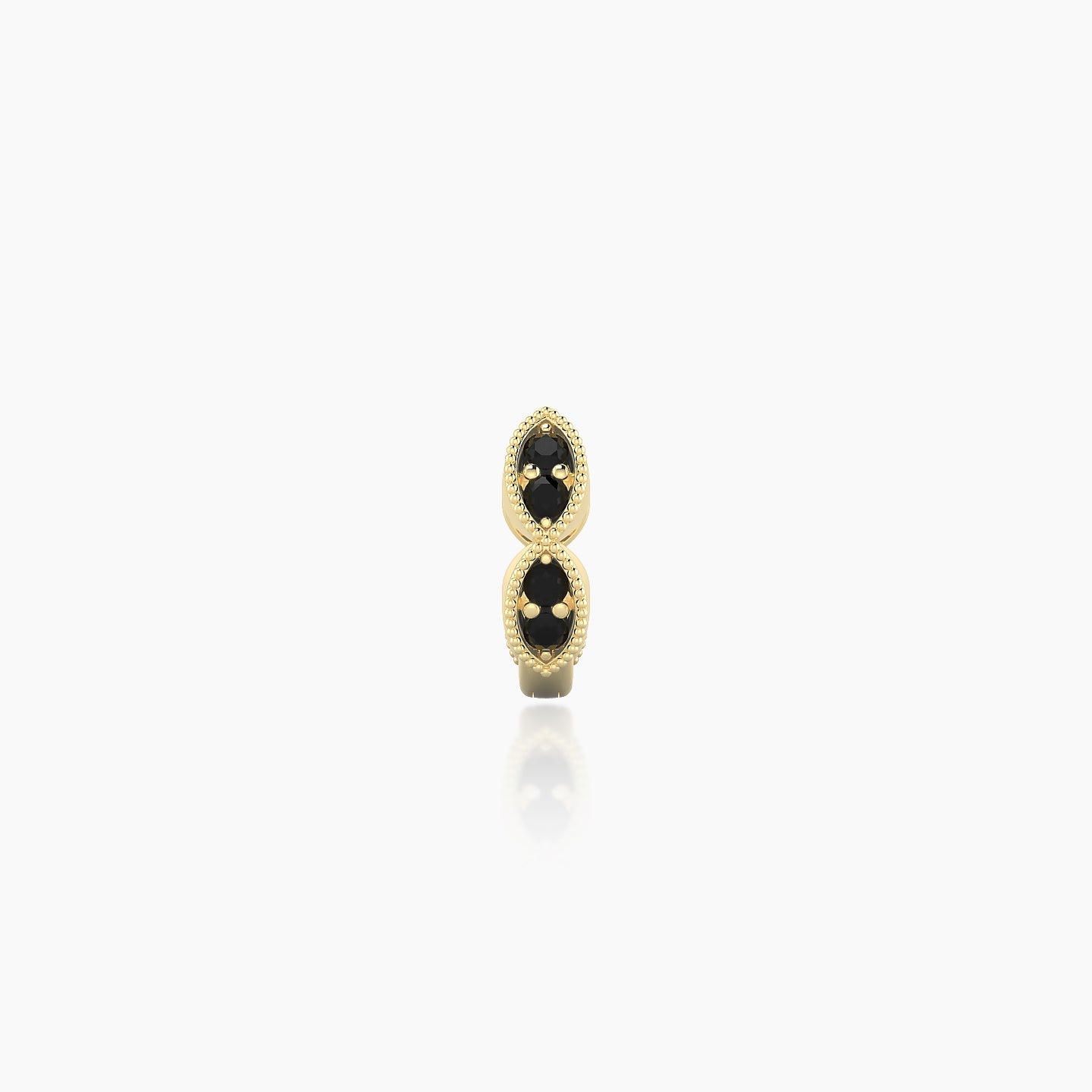 Bellona | 18k Yellow Gold 5 mm Black Diamond Hoop Piercing