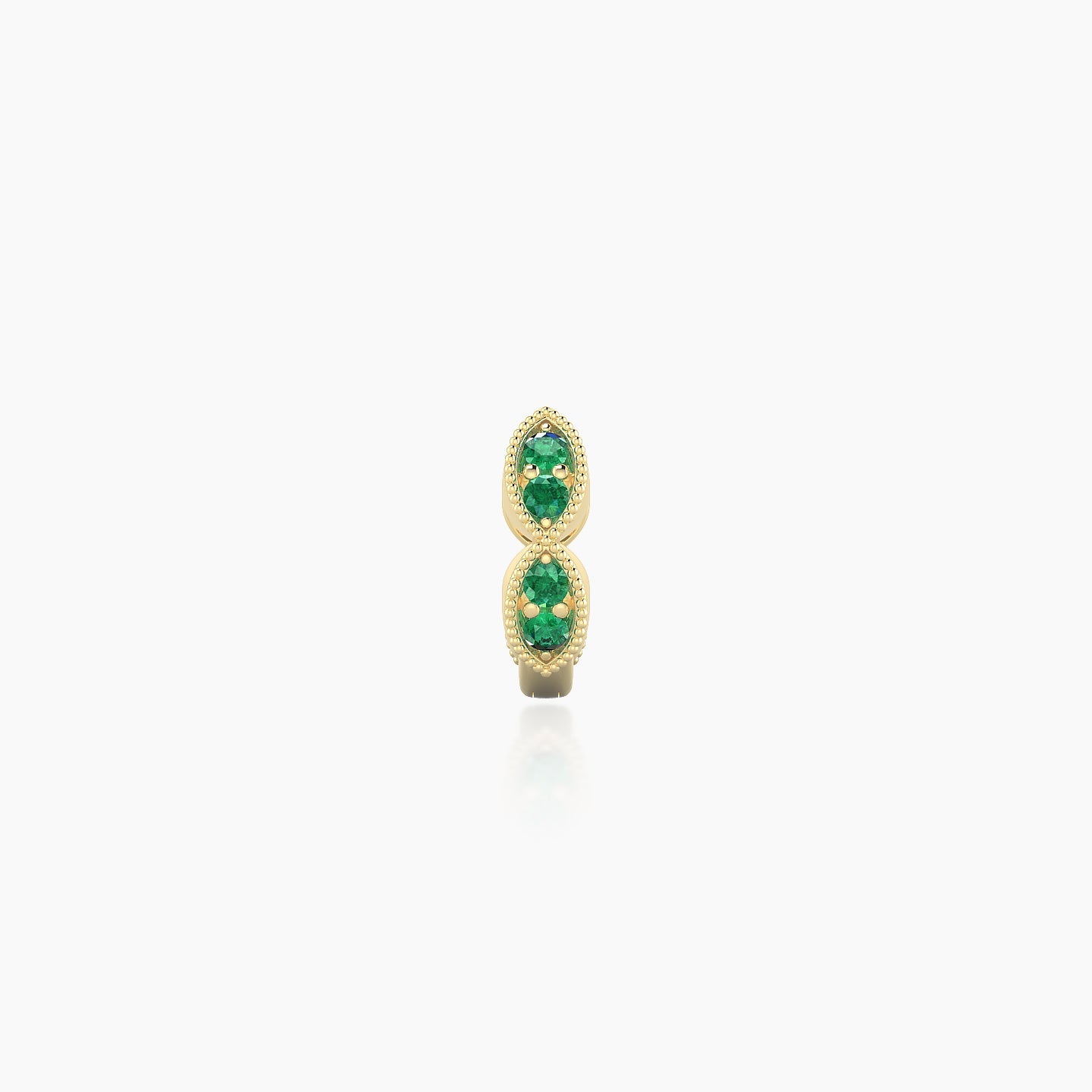 Bellona | 18k Yellow Gold 5 mm Emerald Hoop Piercing