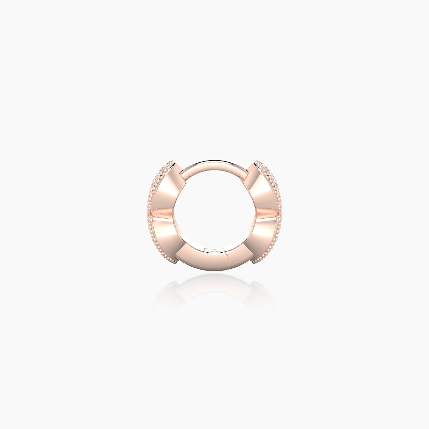 Bellona | 18k Rose Gold 5 mm Black Diamond Hoop Piercing