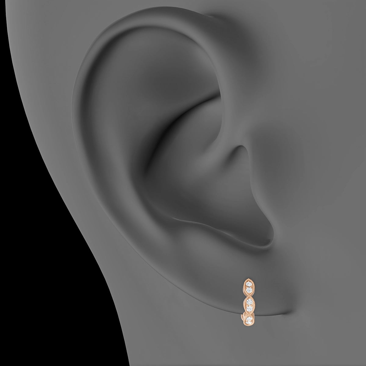 Bellona | 18k Rose Gold 6.5 mm Diamond Hoop Piercing