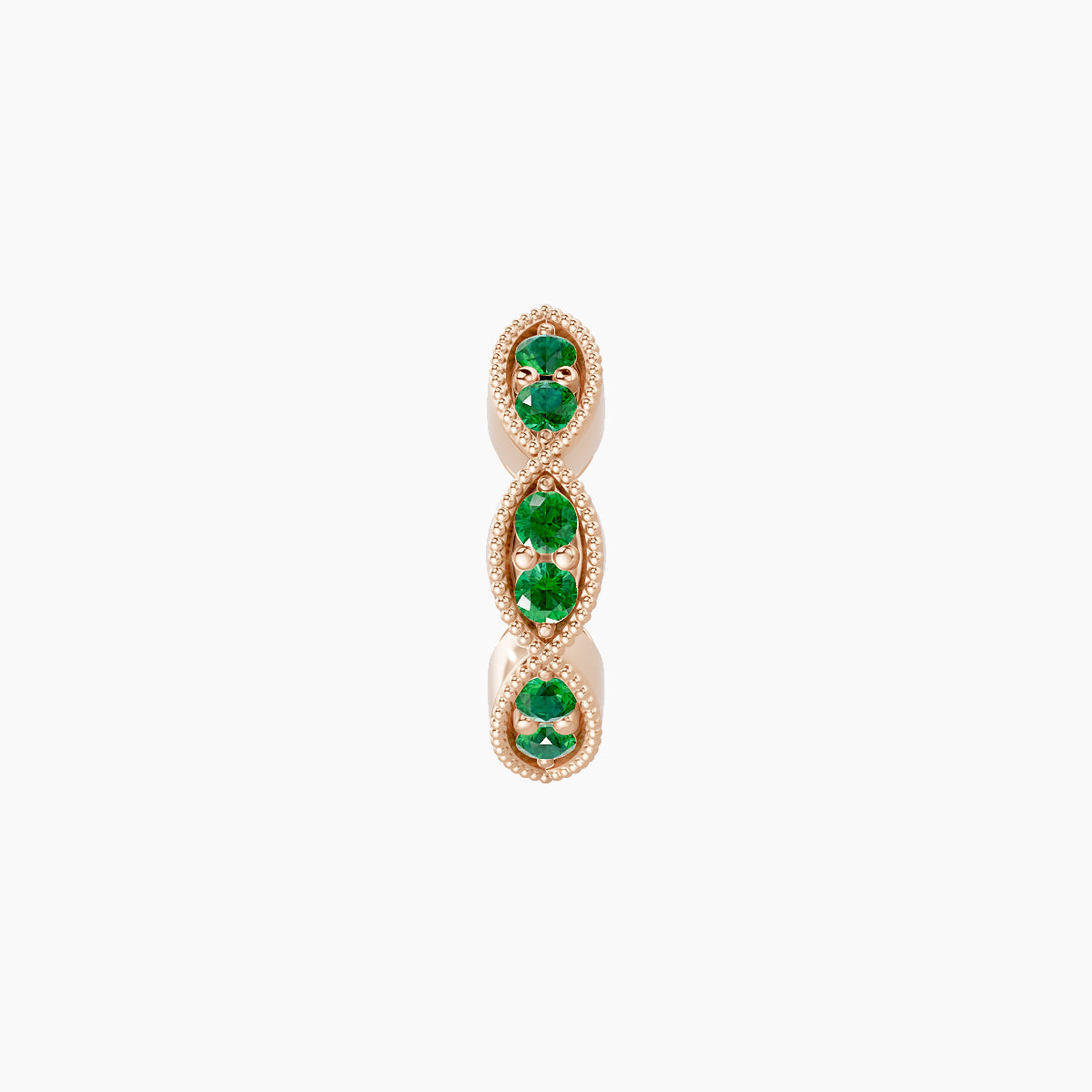 Bellona | 18k Rose Gold 6.5 mm Emerald Hoop Piercing