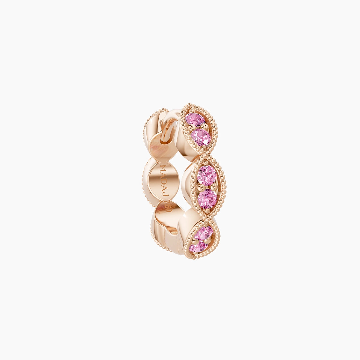 Bellona | 18k Rose Gold 6.5 mm Pink Sapphire Hoop Piercing
