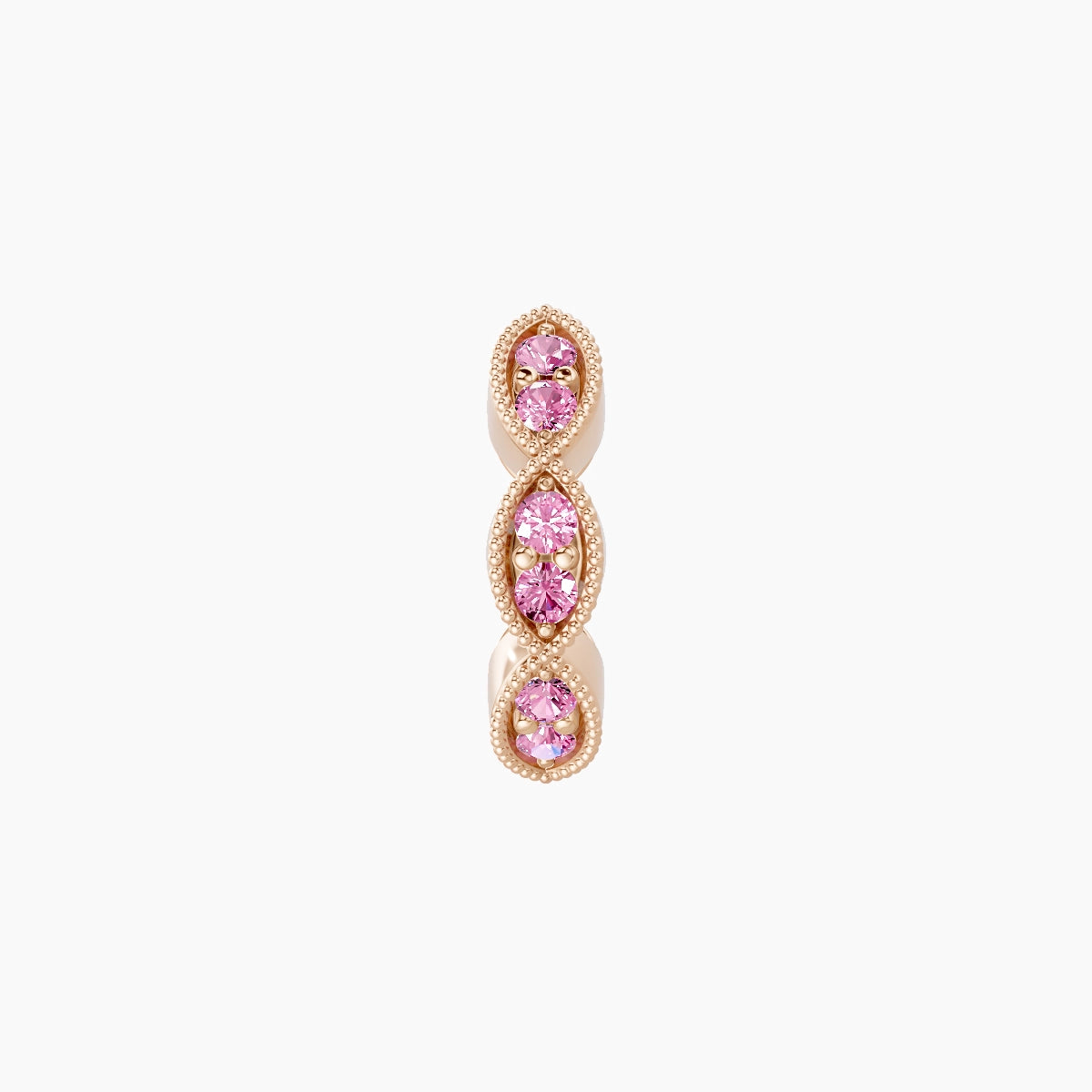 Bellona | 18k Rose Gold 6.5 mm Pink Sapphire Hoop Piercing