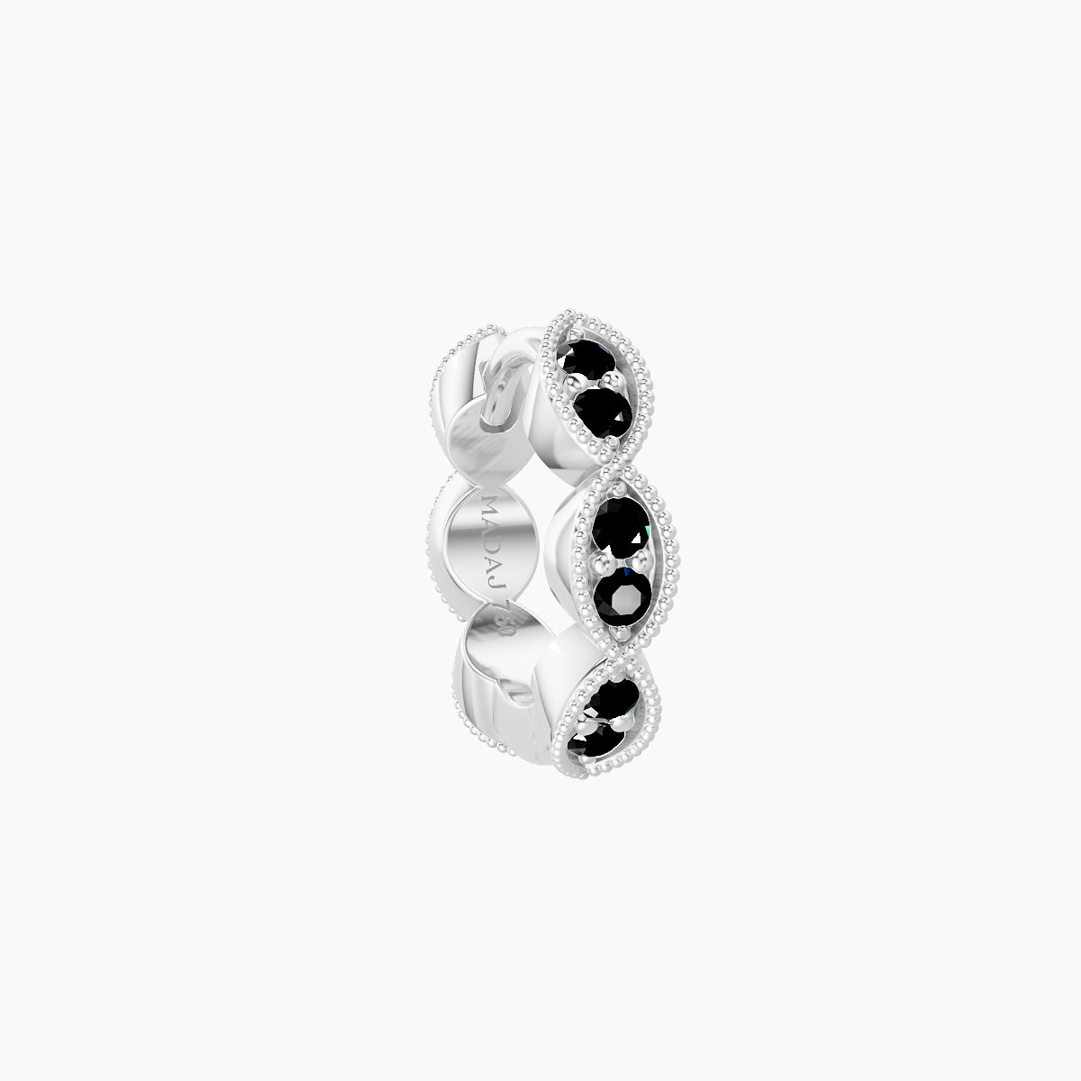 Bellona | 18k White Gold 6.5 mm Black Diamond Hoop Piercing