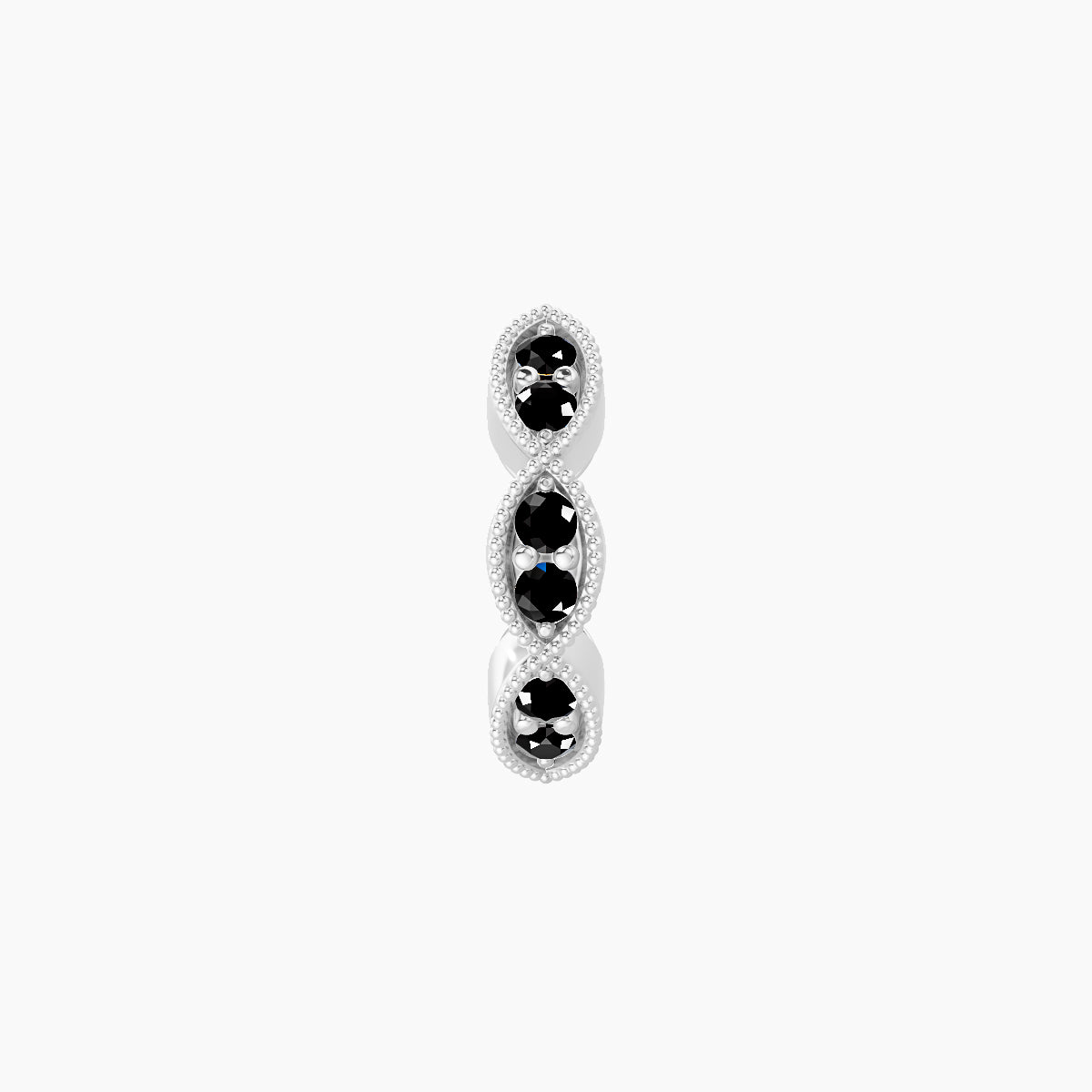 Bellona | 18k White Gold 6.5 mm Black Diamond Hoop Piercing