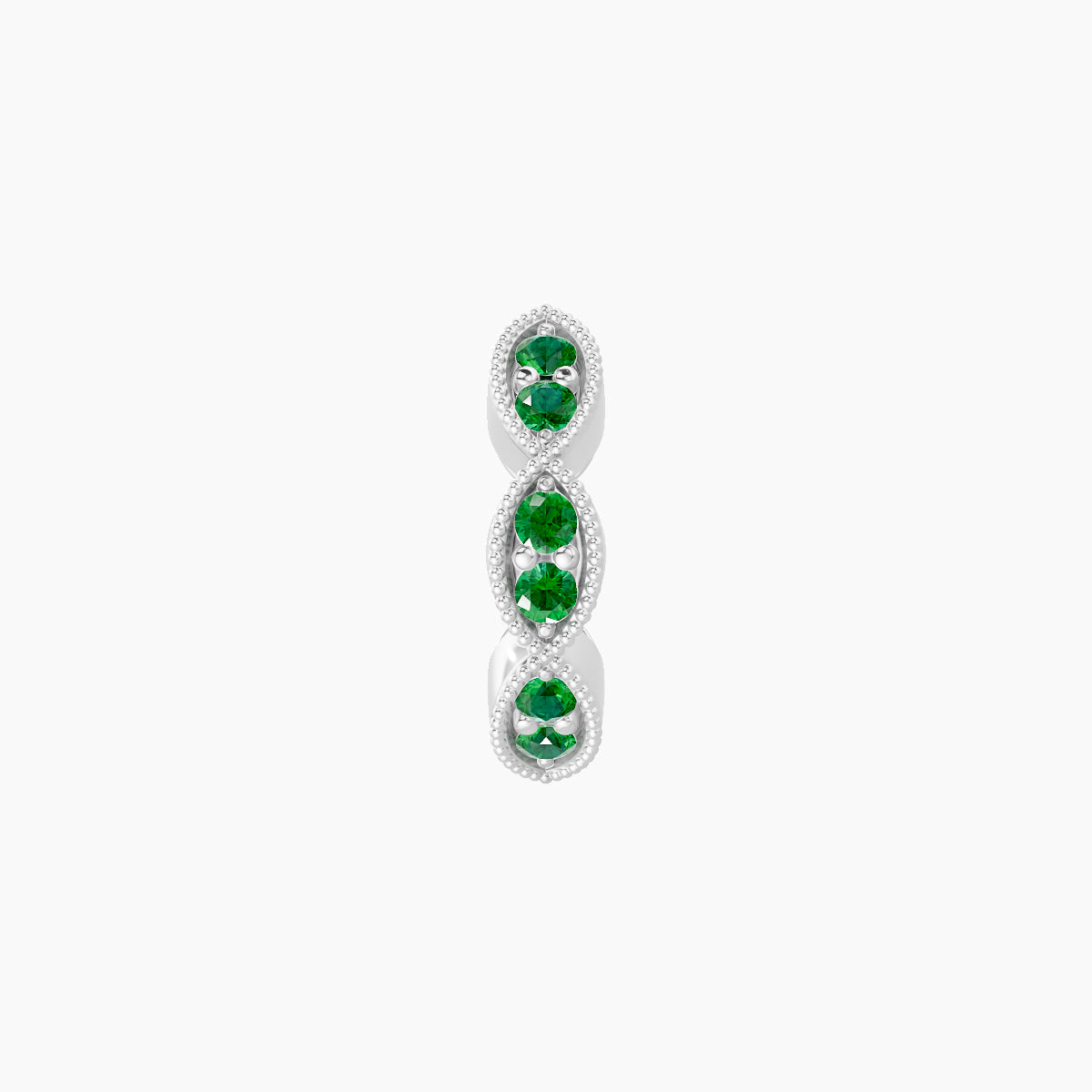 Bellona | 18k White Gold 6.5 mm Emerald Hoop Piercing