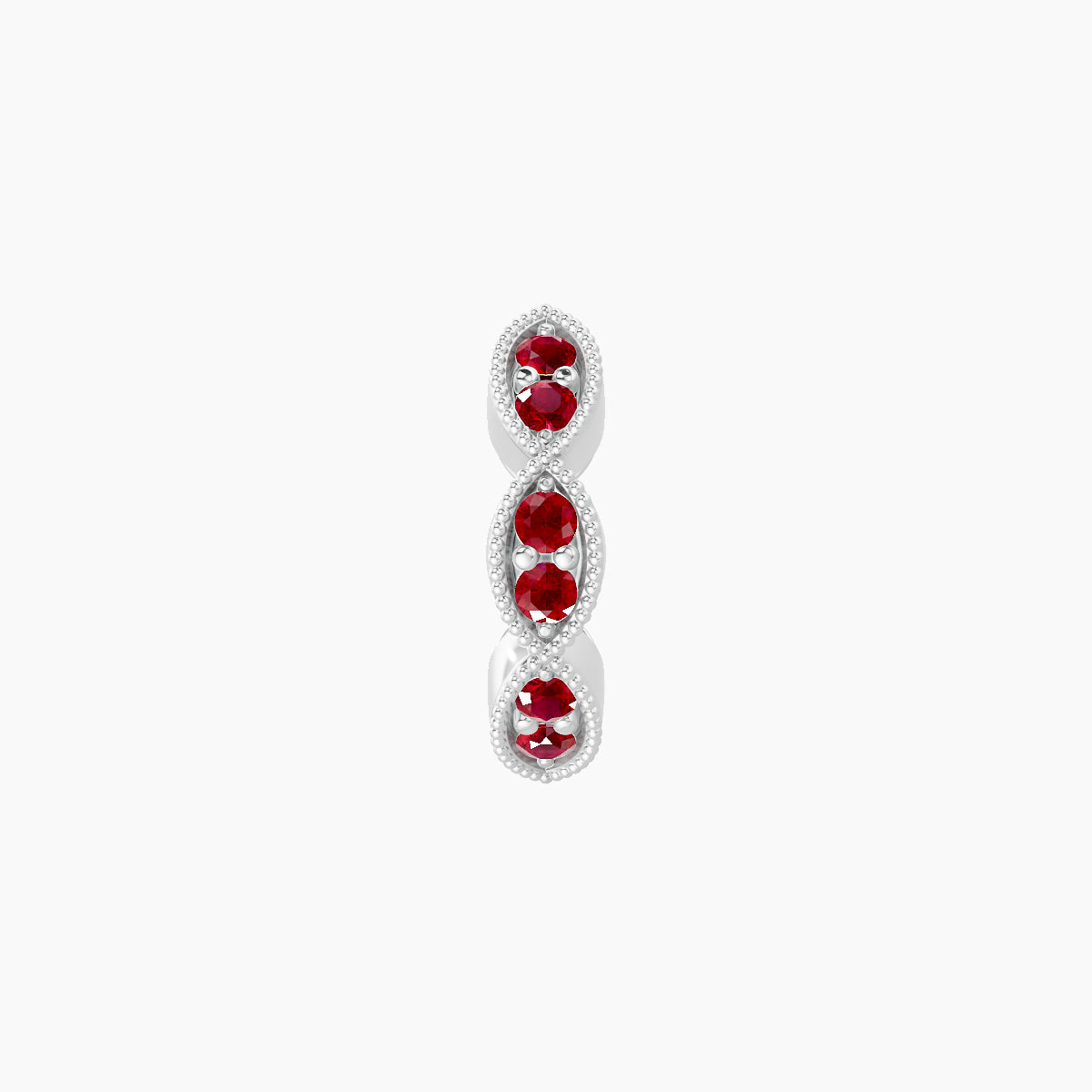 Bellona | 18k White Gold 6.5 mm Ruby Hoop Piercing