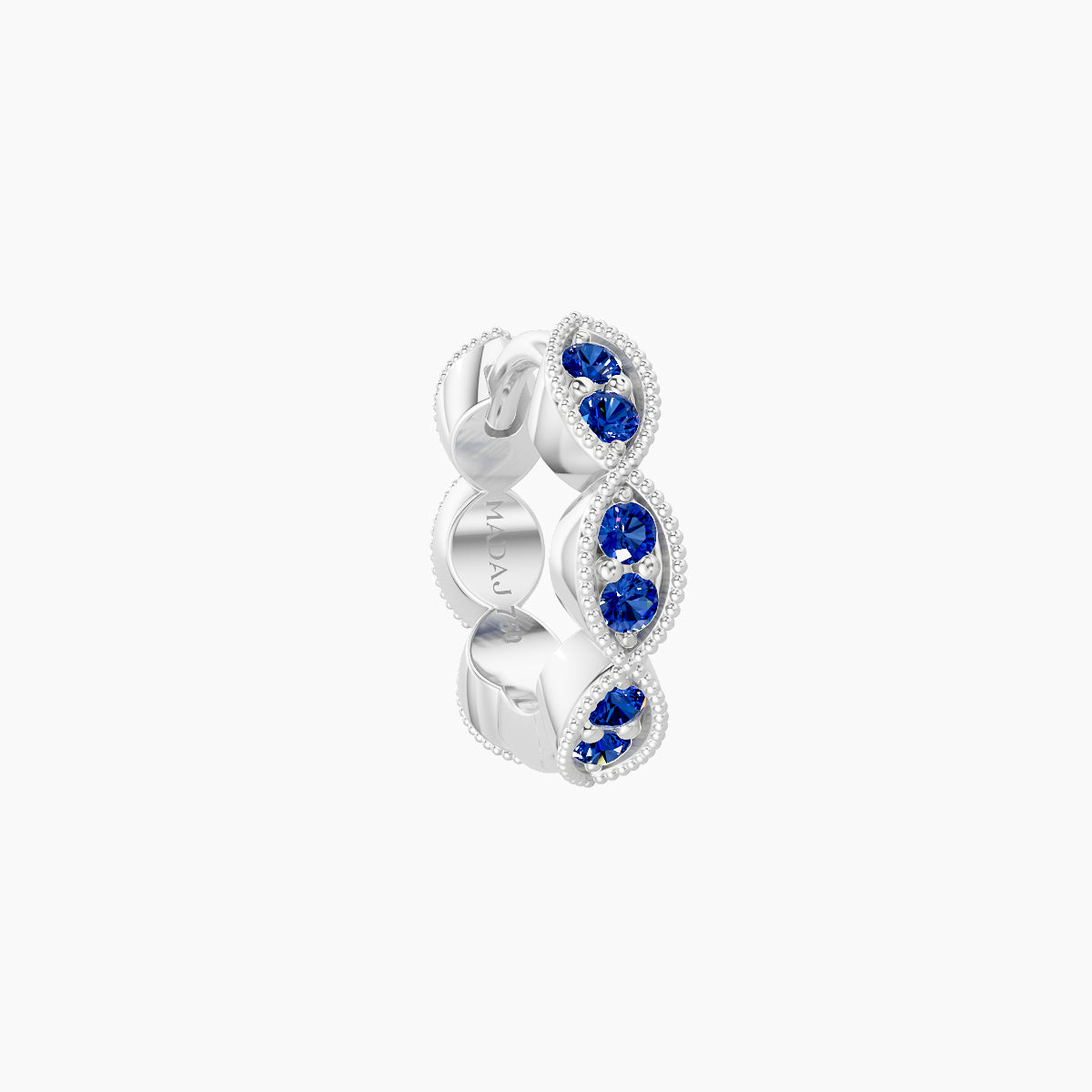 Bellona | 18k White Gold 6.5 mm Sapphire Hoop Piercing