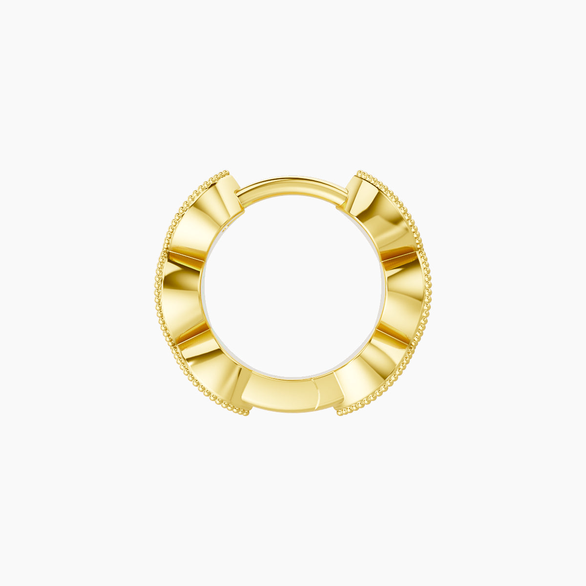Bellona | 18k Yellow Gold 6.5 mm Black Diamond Hoop Piercing