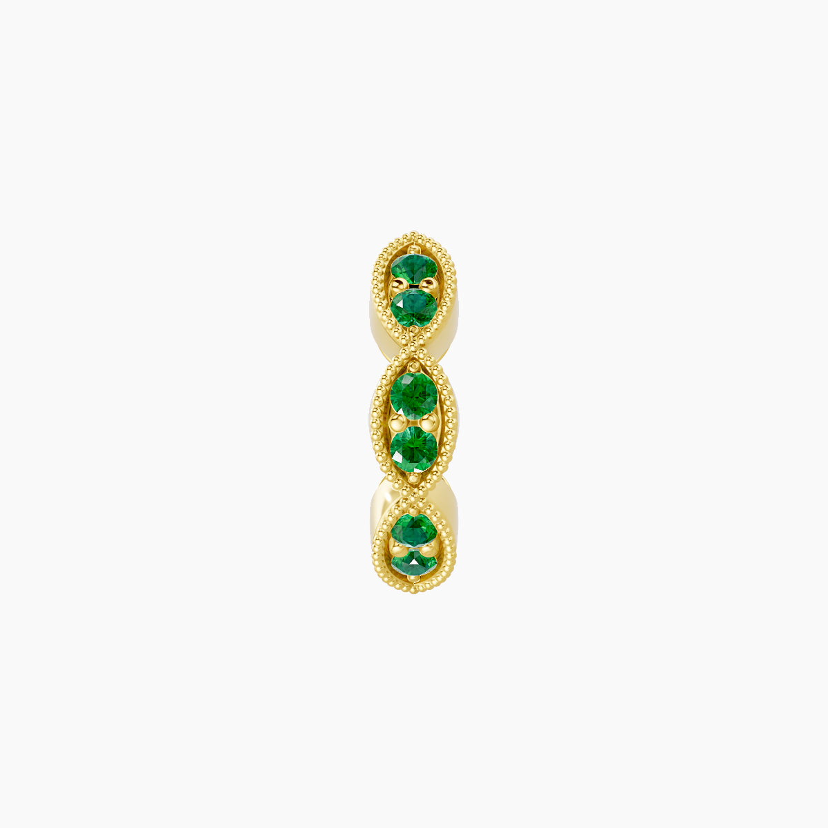 Bellona | 18k Yellow Gold 6.5 mm Emerald Hoop Piercing