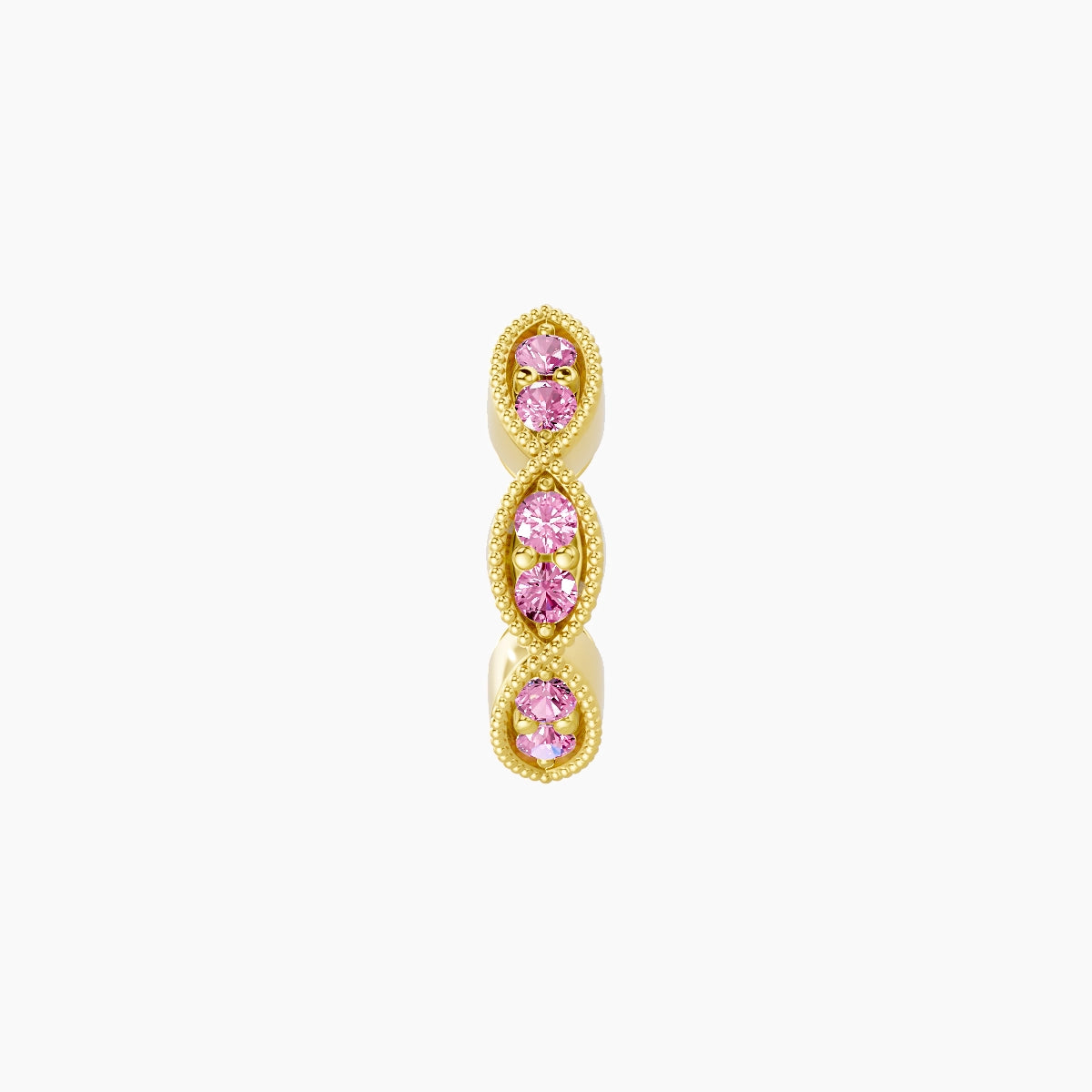 Bellona | 18k Yellow Gold 6.5 mm Pink Sapphire Hoop Piercing