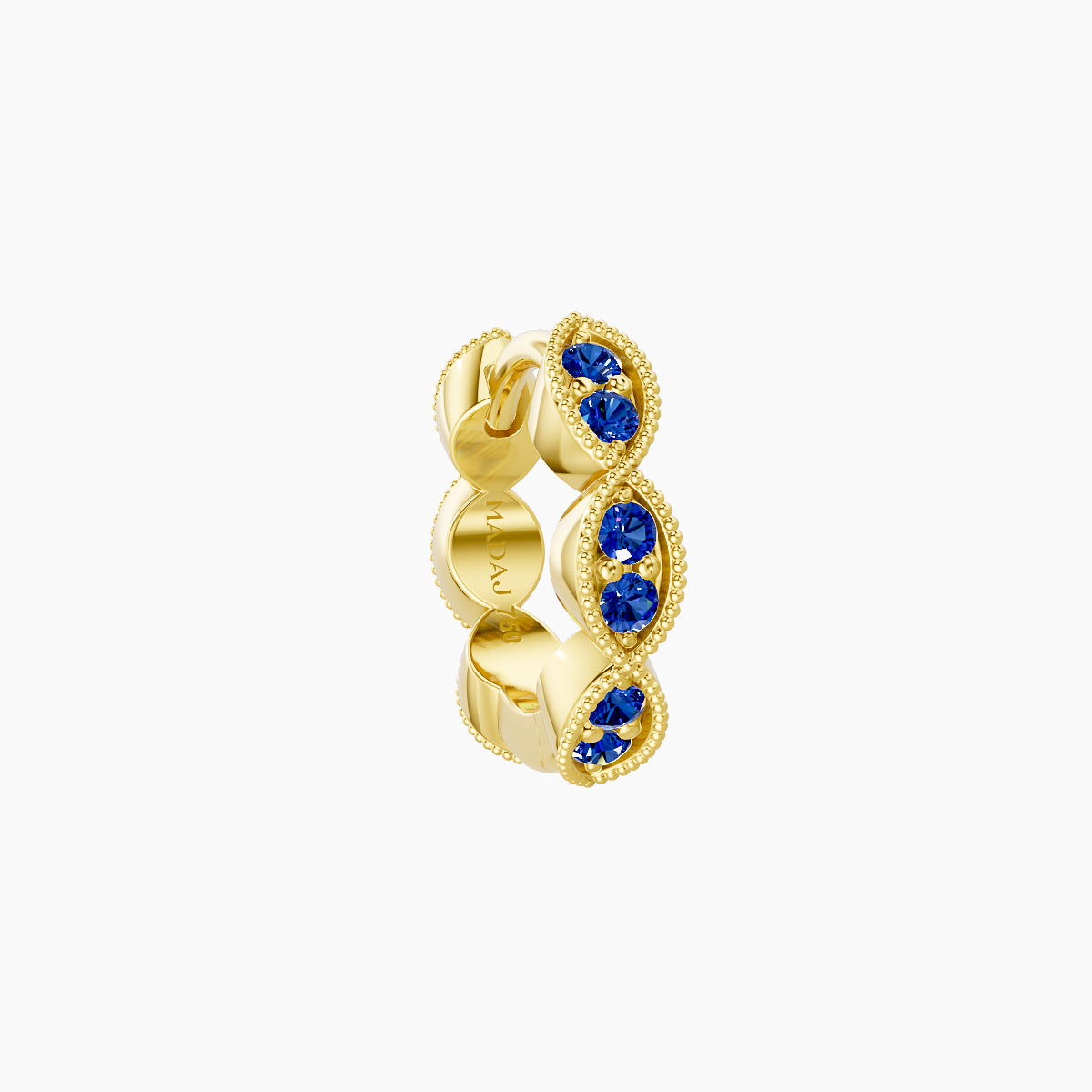 Bellona | 18k Yellow Gold 6.5 mm Sapphire Hoop Piercing