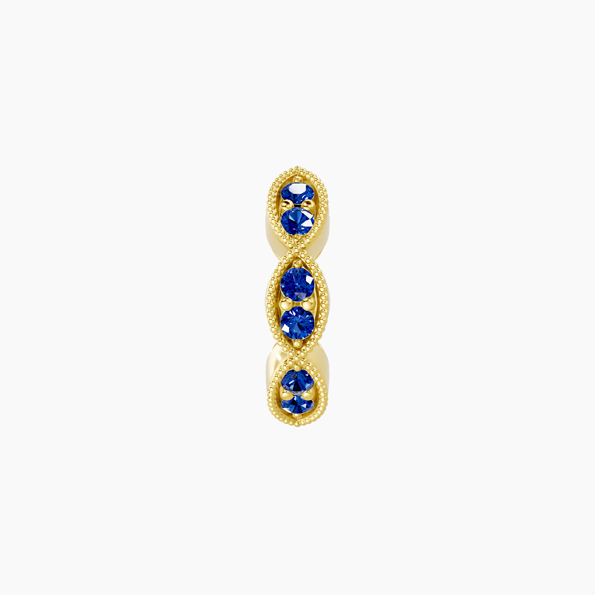 Bellona | 18k Yellow Gold 6.5 mm Sapphire Hoop Piercing