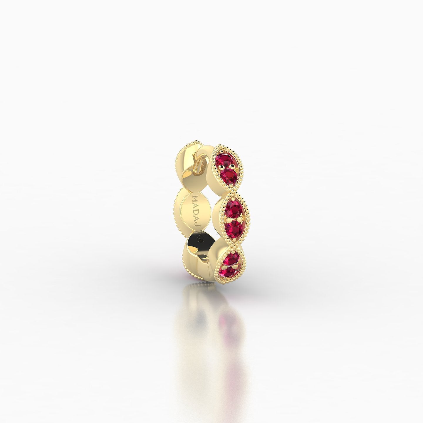 Bellona | 18k Yellow Gold 6.5 mm Ruby Hoop Piercing