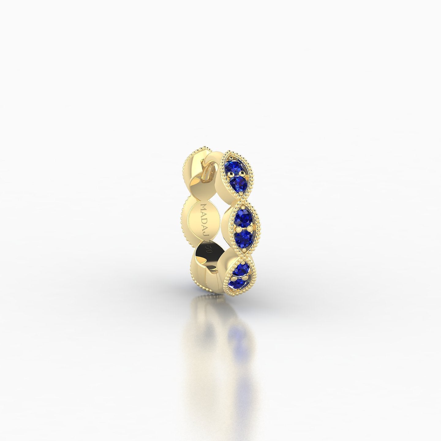 Bellona | 18k Yellow Gold 6.5 mm Sapphire Hoop Piercing