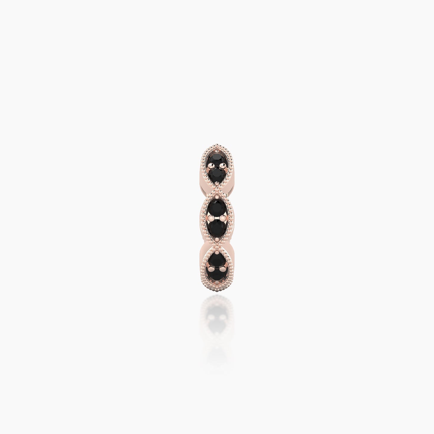 Bellona | 18k Rose Gold 6.5 mm Black Diamond Hoop Piercing