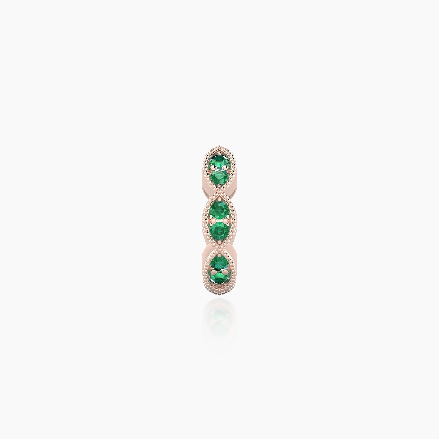 Bellona | 18k Rose Gold 6.5 mm Emerald Hoop Piercing