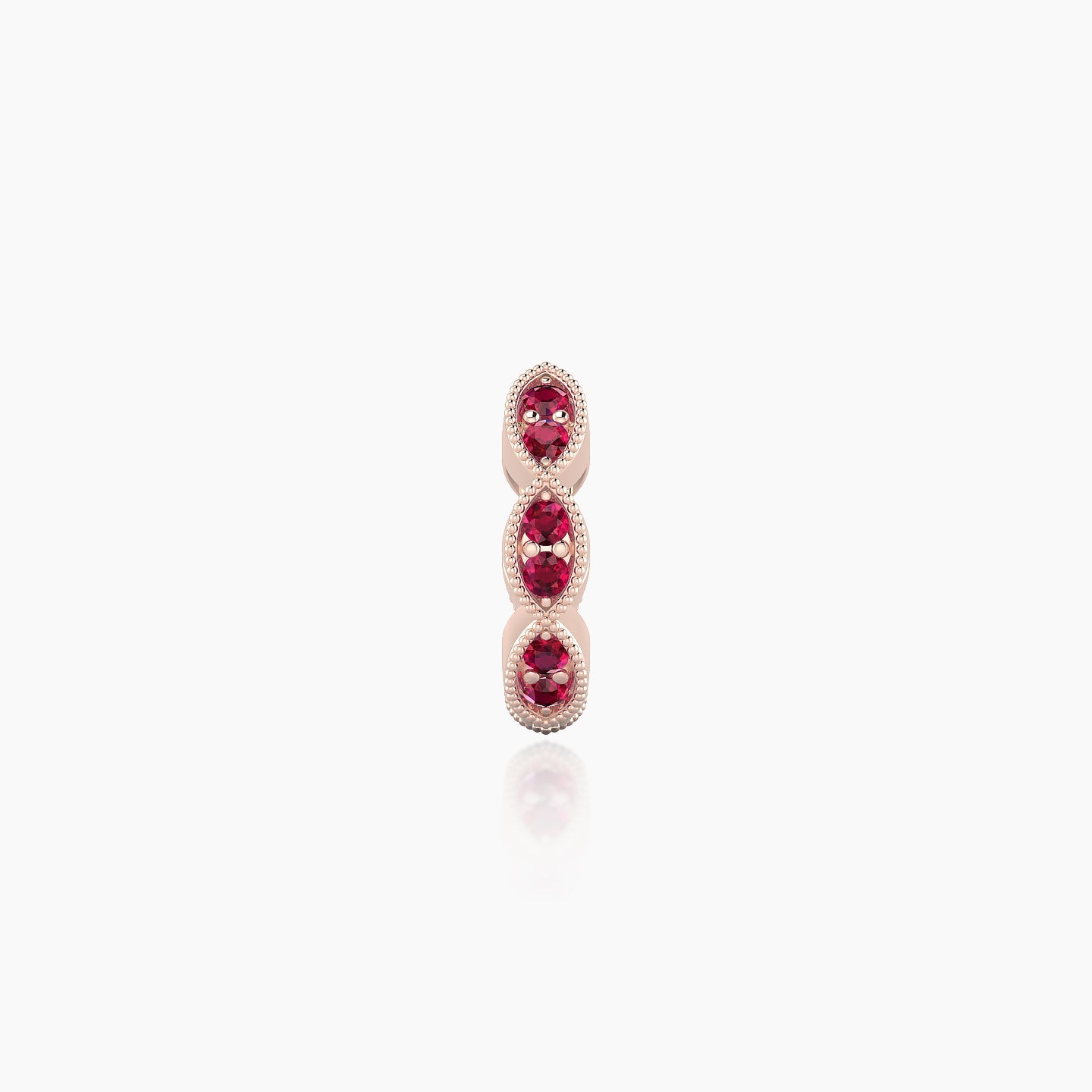 Bellona | 18k Rose Gold 6.5 mm Ruby Hoop Piercing