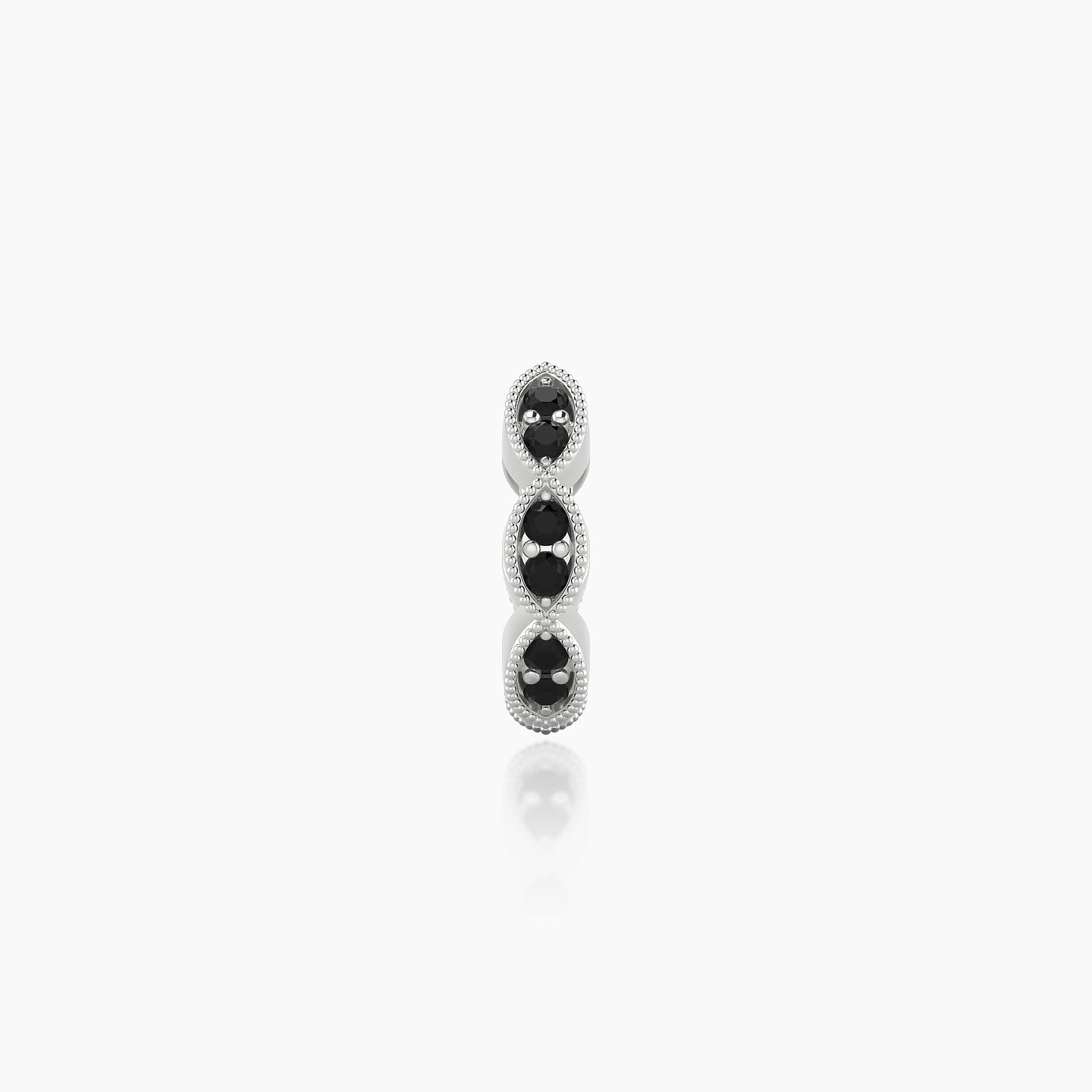 Bellona | 18k White Gold 6.5 mm Black Diamond Hoop Piercing